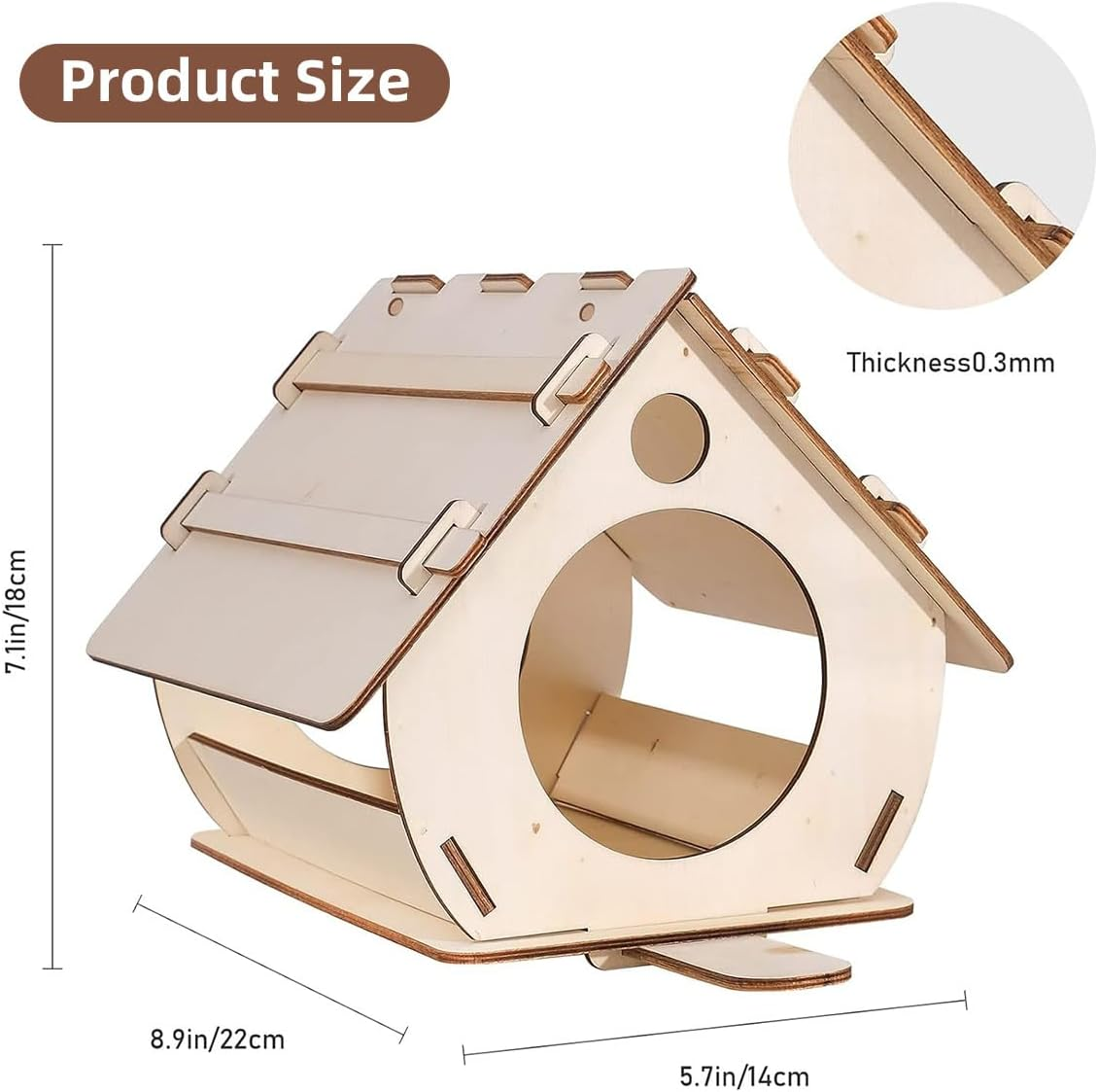 AIMALL Unfinished Wooden Hanging Bird House DIY Nest Craft Kit for Kids Art Projects Party Supplies School Classroom Activity D&eacute;cor