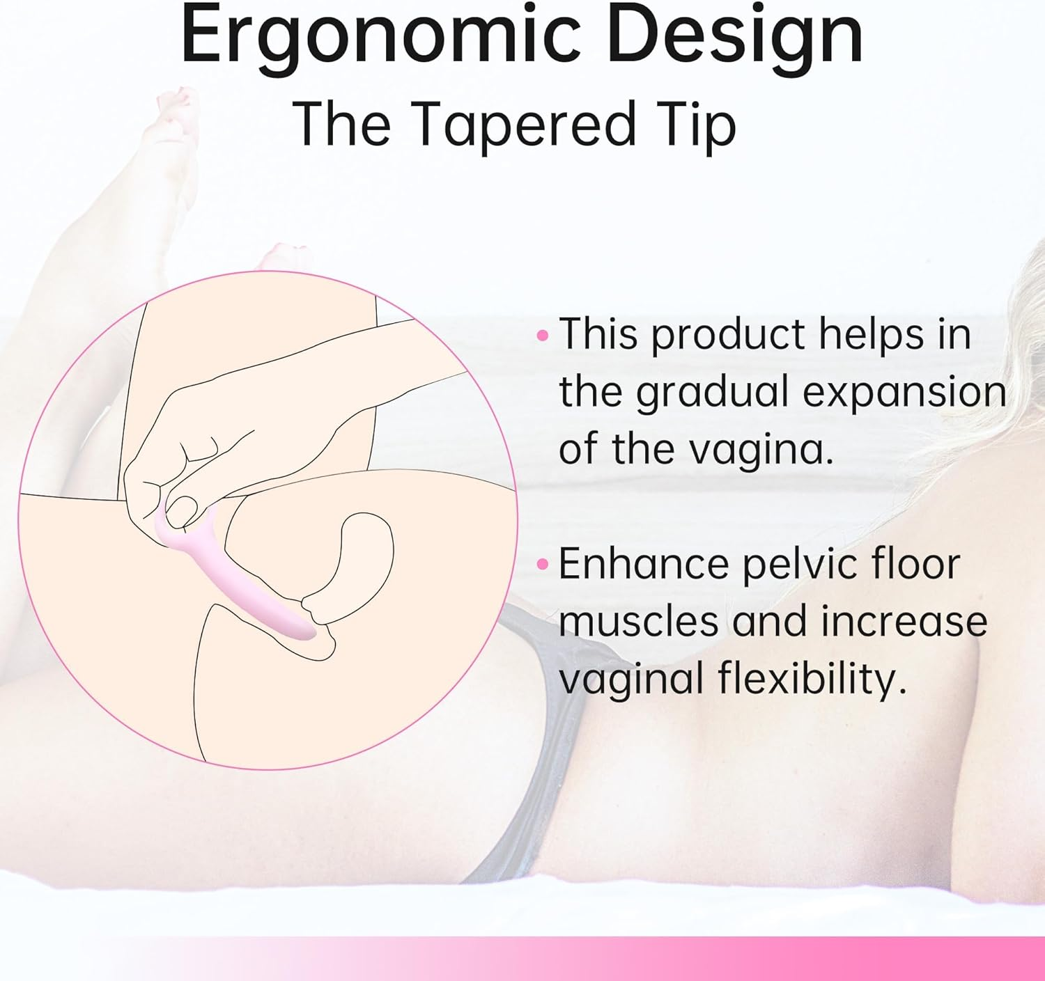 Silicone Dilator Kit for Women Vagina Plug Vagina Trainer Silicone Training Set Massage Pink Toy 5 Pieces Set image number 2