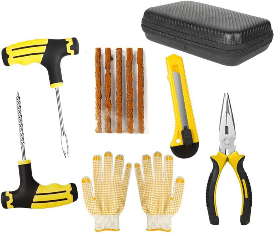 MTSDM Tubeless Tire Repair Kit, 7 Piece Universal Tire Tyre Plug Tool, Tire Patch Kit to Fix Punctures and Plug Flats for Cars, Trucks, Motorcycle, ATV, Jeeps, off Road Vehicles, RV, Tractors image number 4