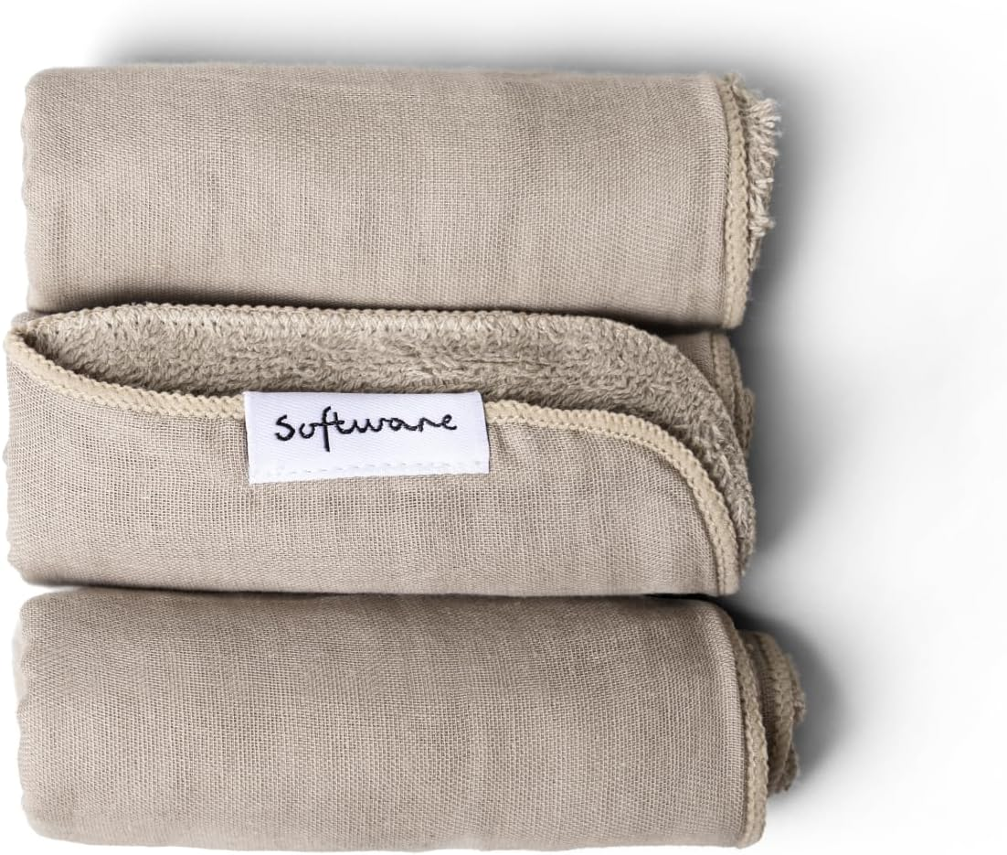 Software Cloth Face Cotton 3Pk | Soft & Breathable Cotton Face Cloths | Reusable & Eco-Friendly | Ideal for Daily Use, Skincare & Makeup Removal image number 4