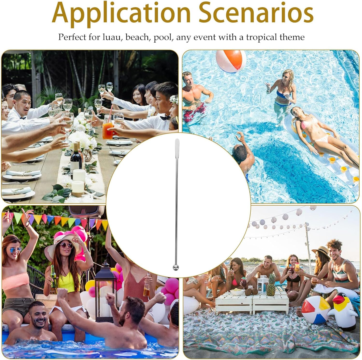 YUYUETIME Stainless Steel Mixing Stick Cocktail Drink Stirrer Bar Tool for Coffee Tea Espresso Smooth Surface Easy to Clean Beverage Mixer Rod for Daily Use image number 5