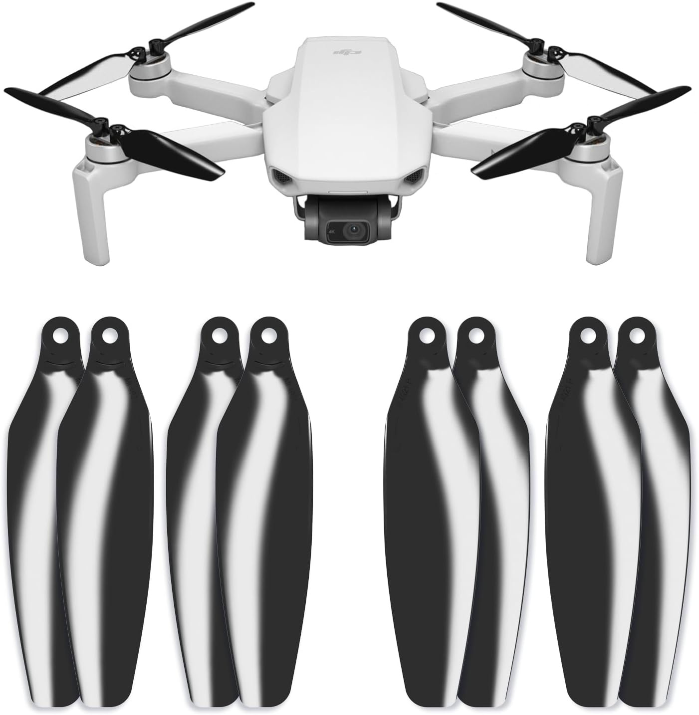 Master Airscrew Stealth Propellers for DJI Mini 2/2 SE/SE & Mini 4K - Black, 4 Propellers in Set