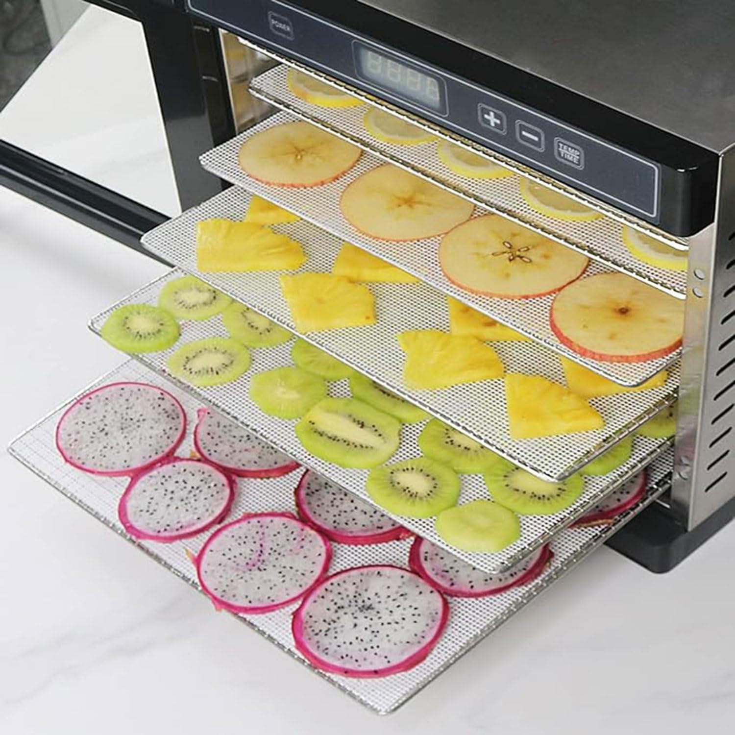 8Pcs Food Fruit Dryer, Silicone Dehydrator Sheets, Steamer Mesh Mats for Food Dehydrator and Freeze Dryer, Reusable Non Stick Fruit Dehydrator Sheets, Dehydrator Tray Liner, Baking Mats image number 2