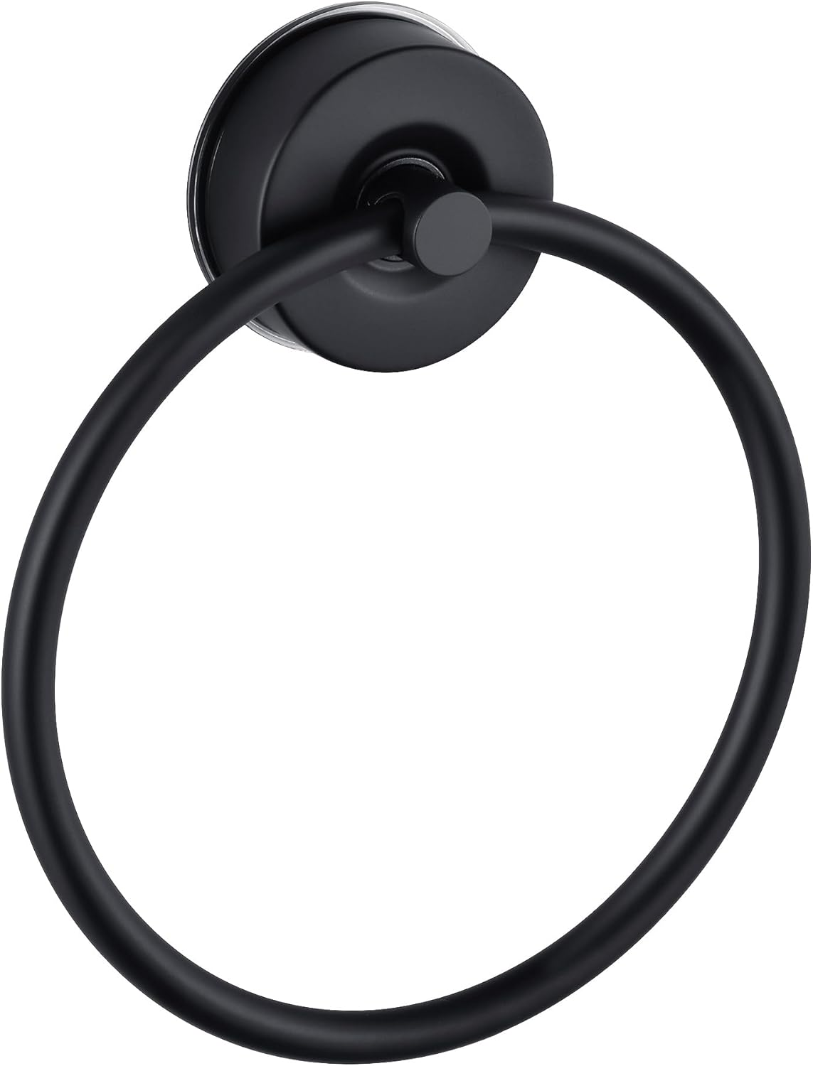 JOMOLA Stainless Steel Suction Towel Ring Holder, No-Drill Bathroom & Shower Accessory, Rustproof Adjustable Towel Rack for Spa, Hotel & Home Use, Brushed Finish, Damage-Free Strong Hold