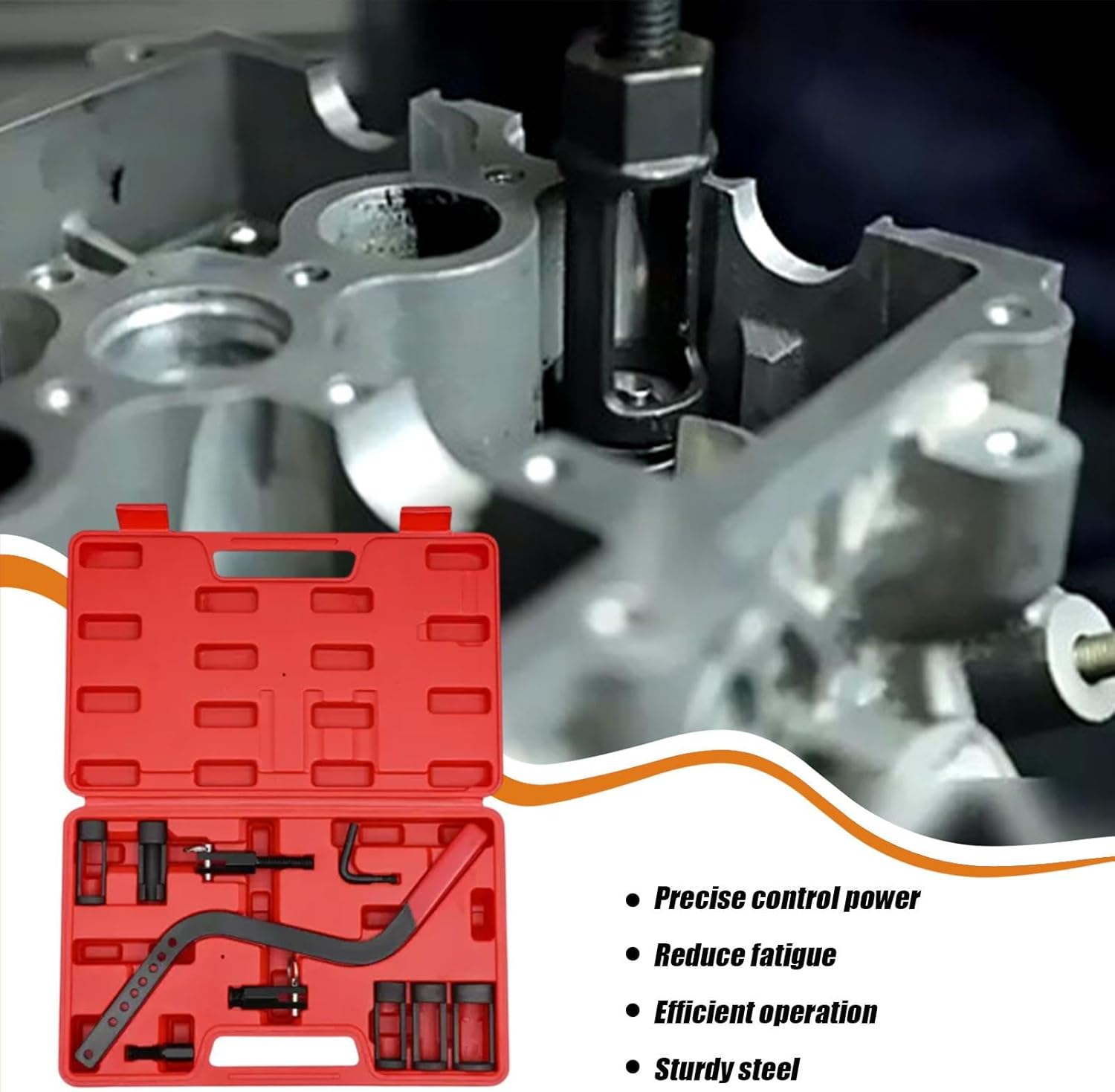 Spring Compressor Kit, Overhead Valve Spring Removal Tool, Heavy-Duty Clamp Collet Pusher, Precision Installer Kit, Automotive Repair Equipment for Motorcycle Car Engine Maintenance image number 2