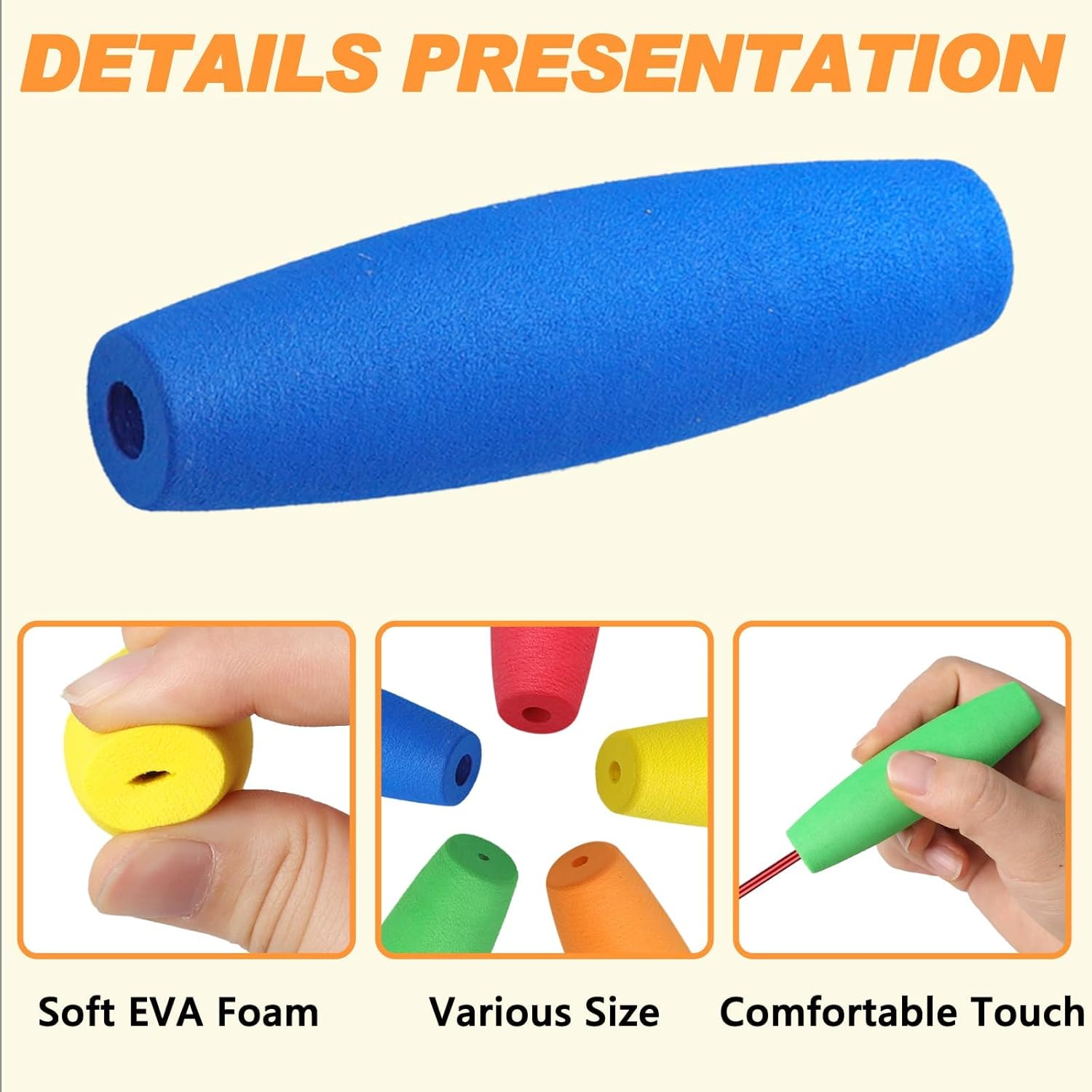 10PCS Crochet Hook Grips Set, Ergonomic Soft EVA Handle Attachment for 2Mm to 10Mm Hooks, Comfortable & Removable Crochet Accessories for Crafting Enthusiasts image number 2