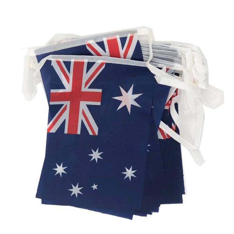 AUPOINT Small Australian String Flags, 20 Pieces, 6 Meters Long, 14 * 21Cm，Mini String Banner Strips, Australian National Decor Rectangle for Holiday Restaurant Home Party School Bunting image number 2