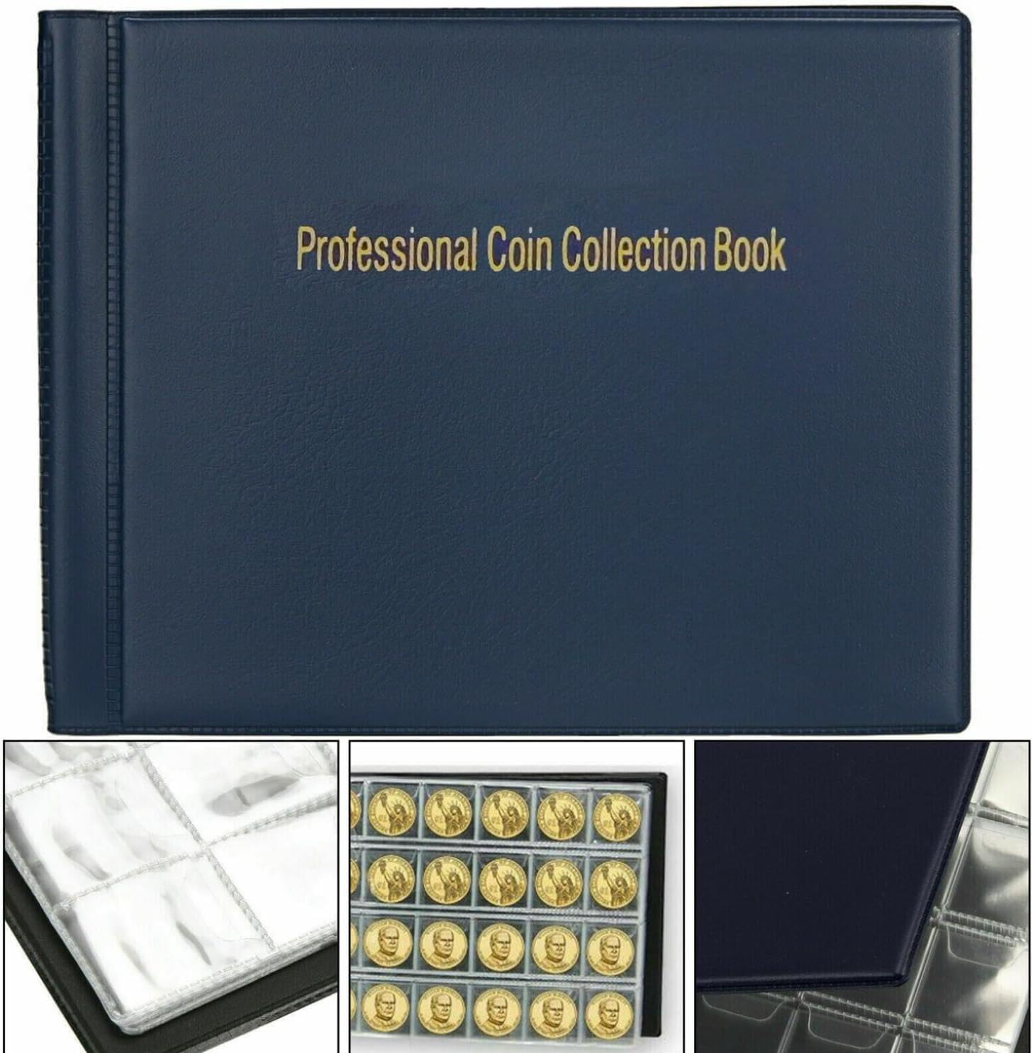 240 Coin Holder Collection Album Book - Storage for Collecting Money, Penny Pock image number 6