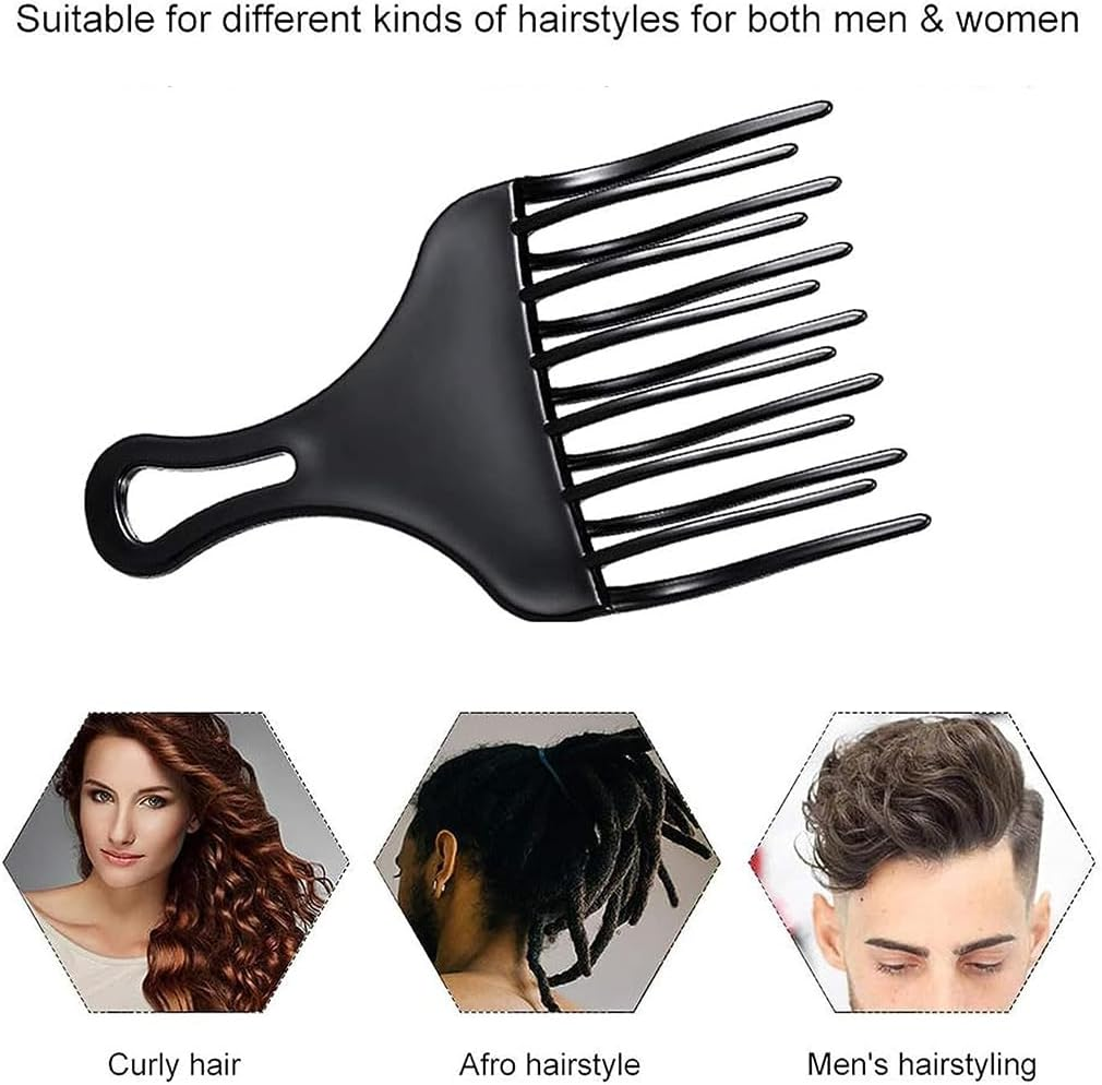 Afro Hair Comb Coarse Coarse Curl Comb with Handle Natural Curls Perm Strands