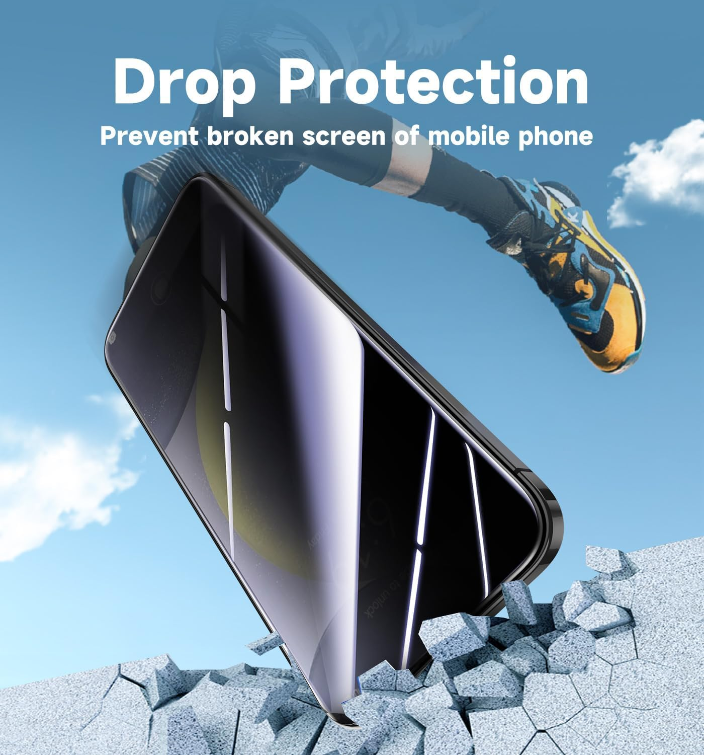 MAGIC JOHN 2 Pack for Samsung Galaxy S24 Plus/ S24+ Privacy Screen Protector 6.7 Inch, Anti-Spy Tempered Glass Film, Auto Dust-Elimination Installation, Bubble Free, Case Friendly, Anti-Scratch image number 3