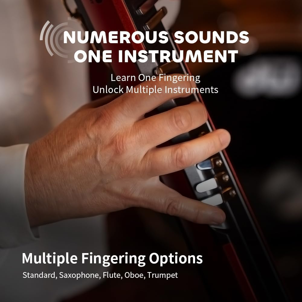 GREATEN AP 300 Pro Electronic Wind Instrument Synthesizer, 108 Tones, Bluetooth, Built-In Speaker, Rechargeable Electric Saxophone, Multiple Colors (Red) image number 6