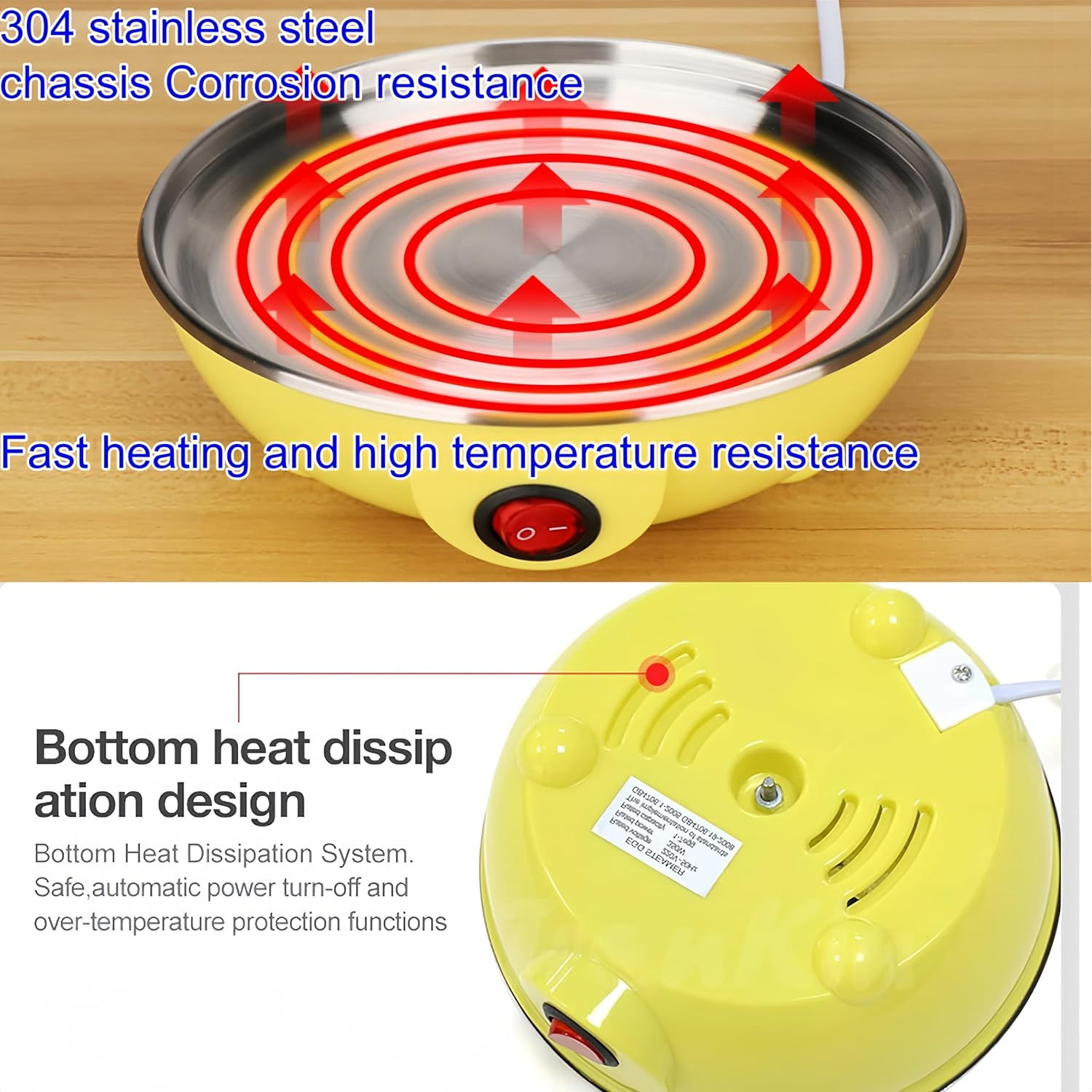 Febohao Egg Cooker Electric 14 Eggs Capacity Two Layer Egg Boiler Small Kitchen Appliances Food Steamer Egg Poacher with Water Measuring Cup image number 6