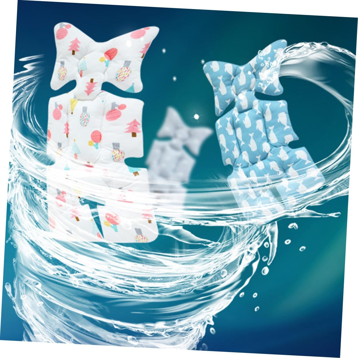 TIDTALEO Breathable Cotton Stroller Seat Cushion Mat Large Multifunctional Cart Mat with Cartoon Print Double-Sided Soft Protector for Stroller and Dining Chair Suitable for All image number 4