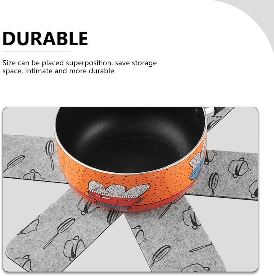 Anneome 6Pcs Non Woven Pot and Pan Protector Pads Kitchen Cookware Protectors Insulation Table Mats Prevent Scratching Damage for Pots and Pans image number 4