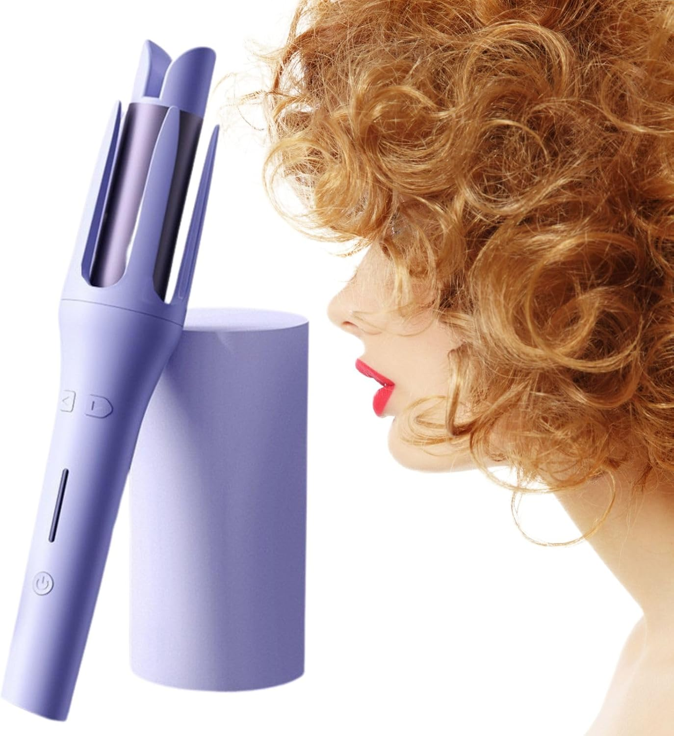 Seemee Hair Curler,See Mee Curling Iron,Automatic Curling Iron,Hair Curler Automatic Rotating,Automatic Hair Curling Iron,Hair Curler with 4 Temperatures Adjustable,Long Hair,Anti-Scald (Purple)