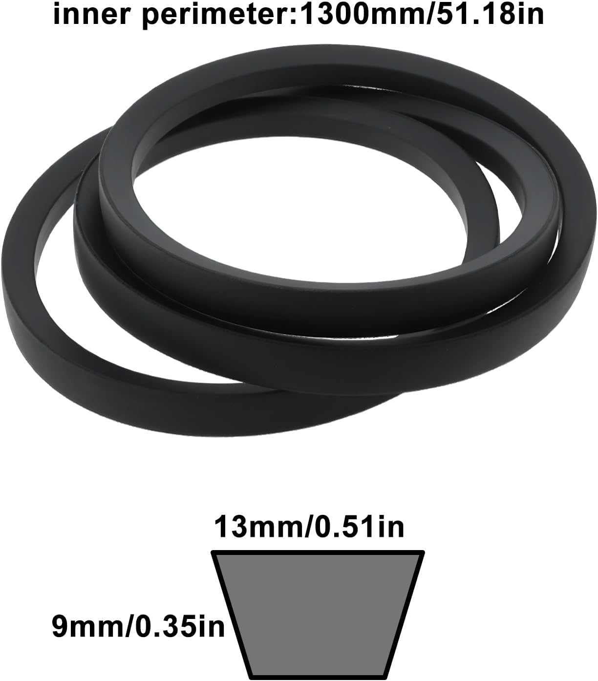 Mower Deck Drive V-Belt 037X57MA 37X57 Compatible with Ride-On Mower 1300X13Mm image number 3