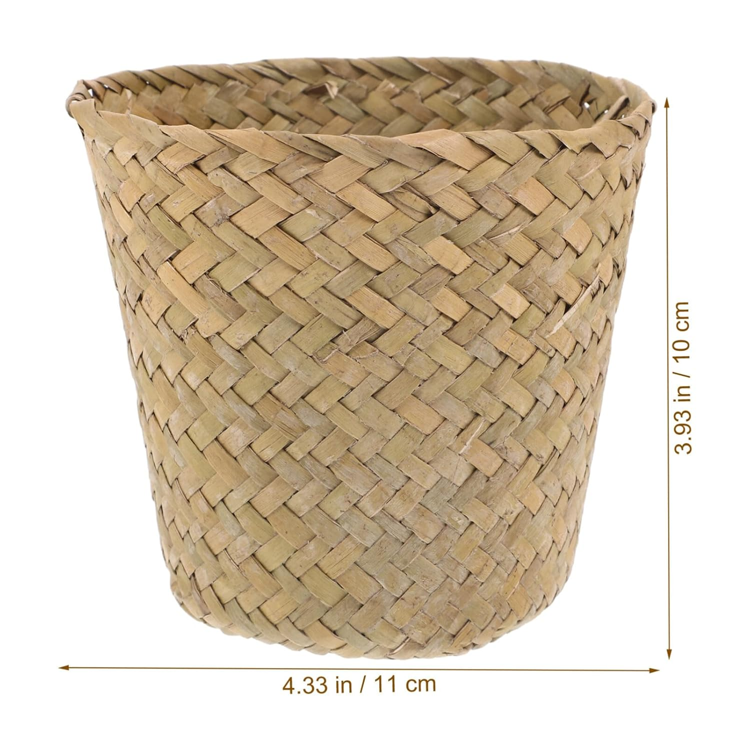 Ciieeo Mini Woven Trash Can Natural Straw Basket for Home Organizing Multifunctional Storage for Living Room and Aesthetically Pleasing Design image number 2