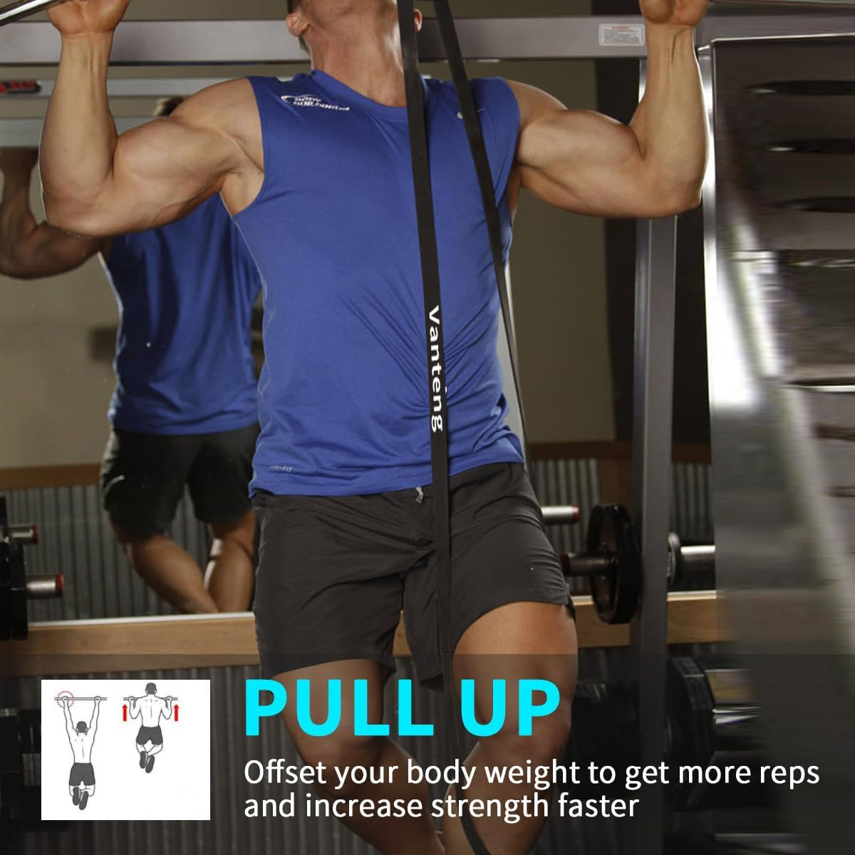 Vanteng Resistance Bands Set, Pull up Assistance Bands Set for Men & Women, Exercise Fitness Bands with Bag for Working Out, Body Stretching, Physical Therapy, Muscle Training image number 5