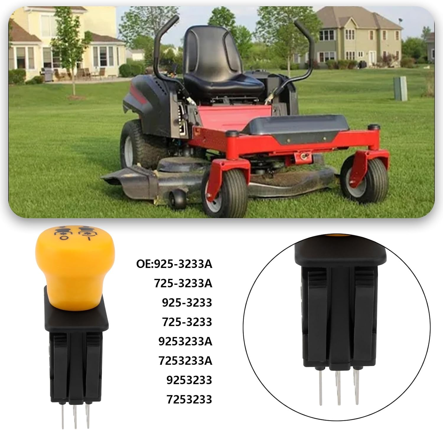 SING F LTD 1PC Mower PTO Switch Compatible with Troy-Bilt Compatible with Mustang XP OE 925-3233A 725-3233A 925-3233 725-3233 43.3X24X80.2Mm image number 3