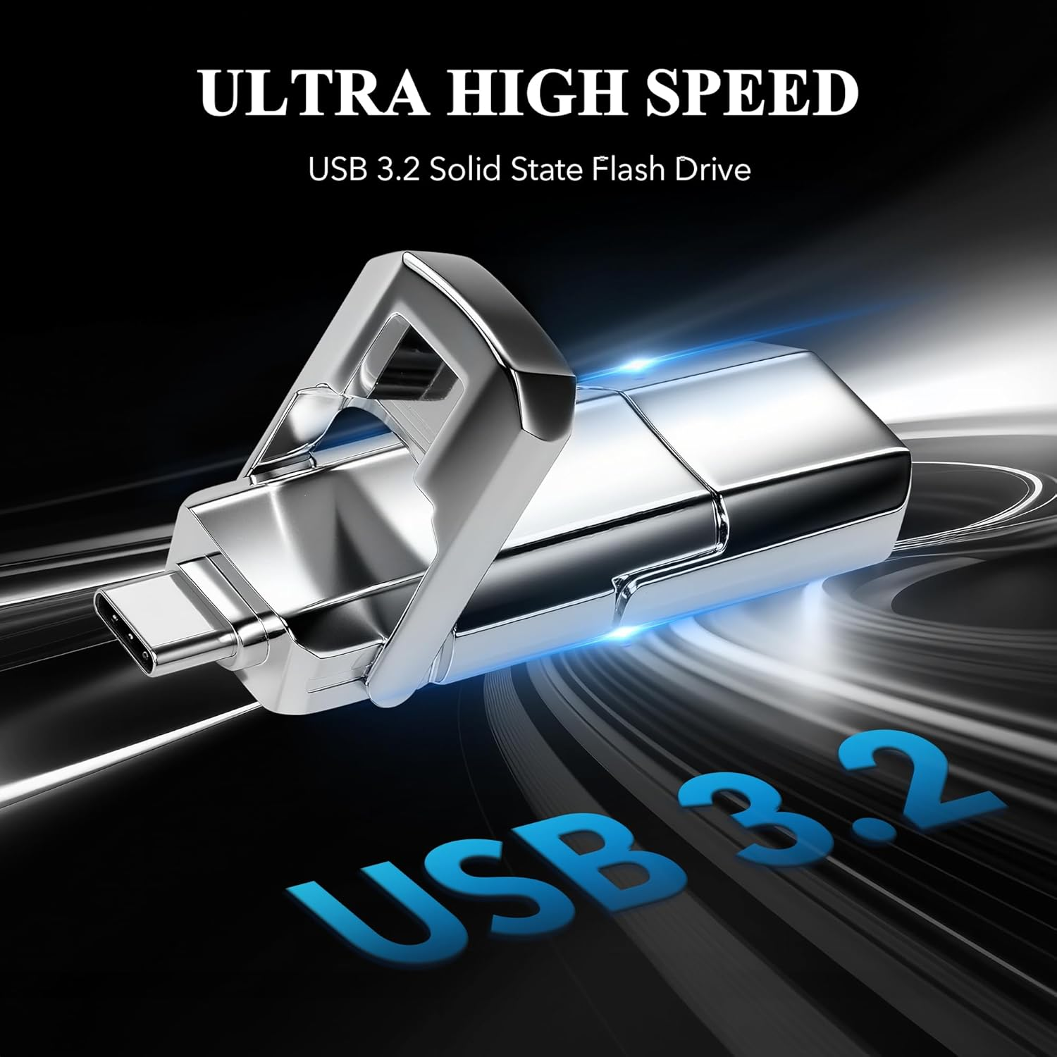 Vrythn 512GB USB C Drive up to 500Mb/S, Fast Usb-Stick Dual SSD Drive Type-C +A USB 3.2 Solid State Drive, External SSD Memory Stick for Android Phone Laptop Tablet Mac Business Travel Essential image number 2