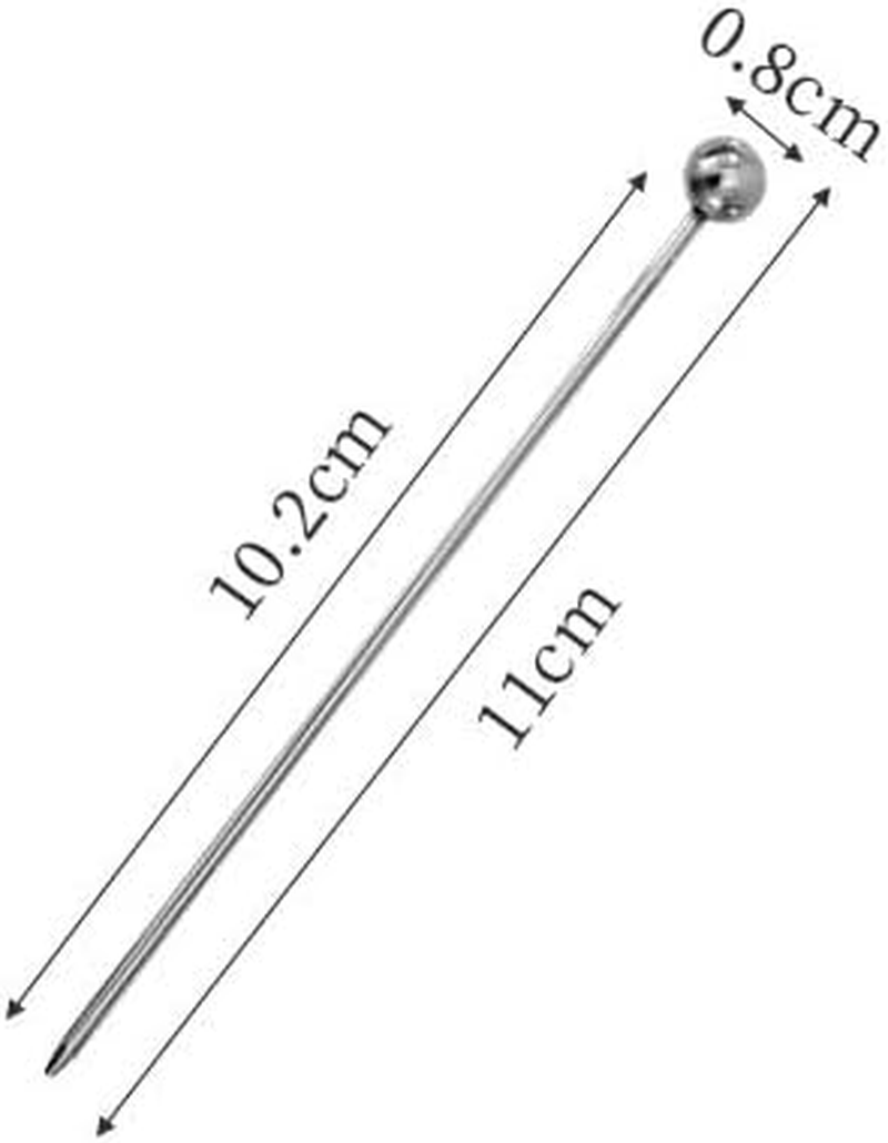 Stainless Steel Fruit Toothpicks,Cocktail Picks Appetizer Skewers Cleanable and Reusable,Toothpicks for Food and Drinks, Bar Party, Barbeque Snacks, Sandwiches and Fruit 20Pcs（Silver）