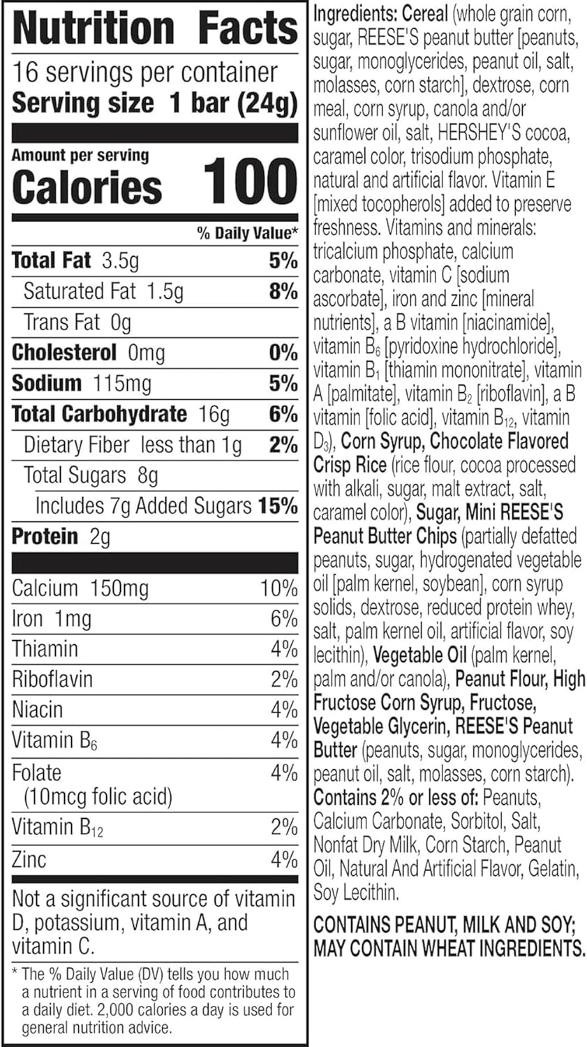 Reese'S Puffs Breakfast Cereal Treat Bars, Peanut Butter & Cocoa, 16 Ct (Pack of 1) image number 5