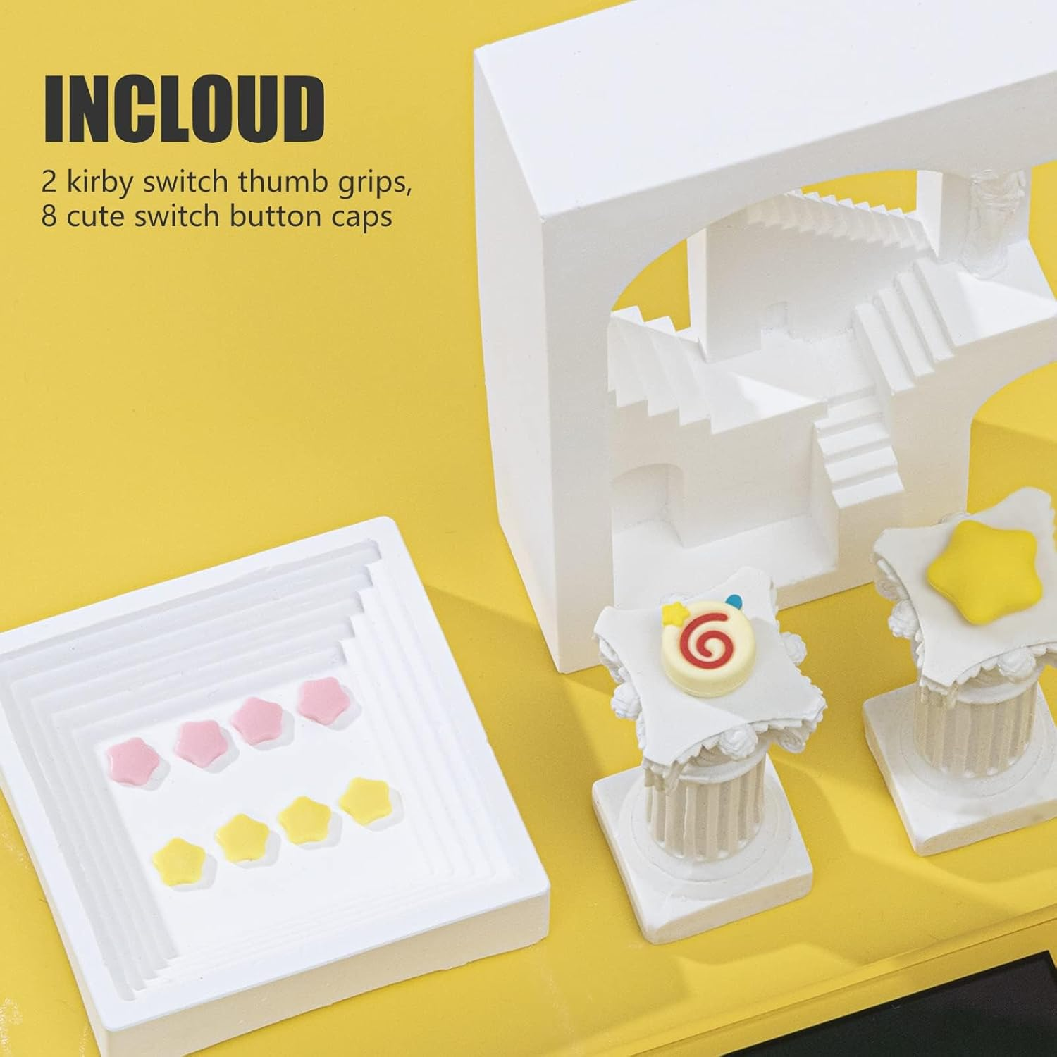 Kirby Thumb Grips for Nintendo Switch, Cute Switch OLED Button Caps Set image number 4