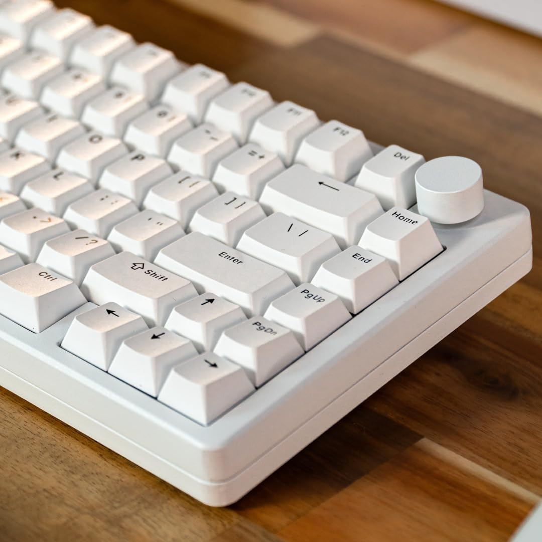Aftershock ODEN75 Wireless Mechanical Gaming Keyboard | 75% Keyboard | Wireless/Bluetooth | Snow Leopard V2 Linear Switches | White Gaming Keyboard image number 4