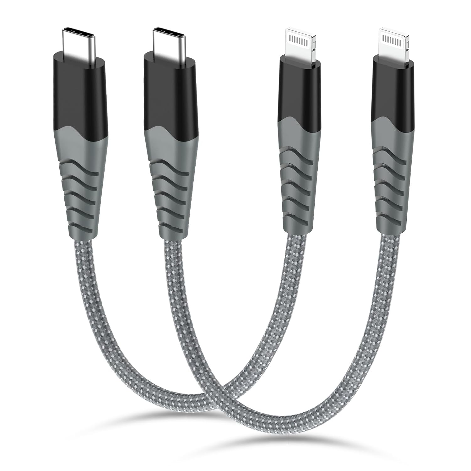 AHGEIIY USB C to Lightning Cable, 0.3M 2Pack Short USB-C to Lightning Cable Apple Mfi Certified Lightning Cable Iphone Fast Charger for Iphone 14 13 12 Mini Pro Max 11 X XS XR 8 Ipad Ipod image number 1