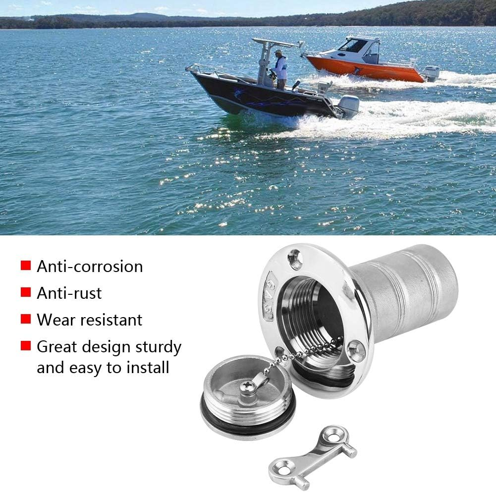 Boat Marine Stainless Steel Fuel Gas Oil Tank Deck Fill Filler Port Key Locking Gas Cap and Fuel Filler