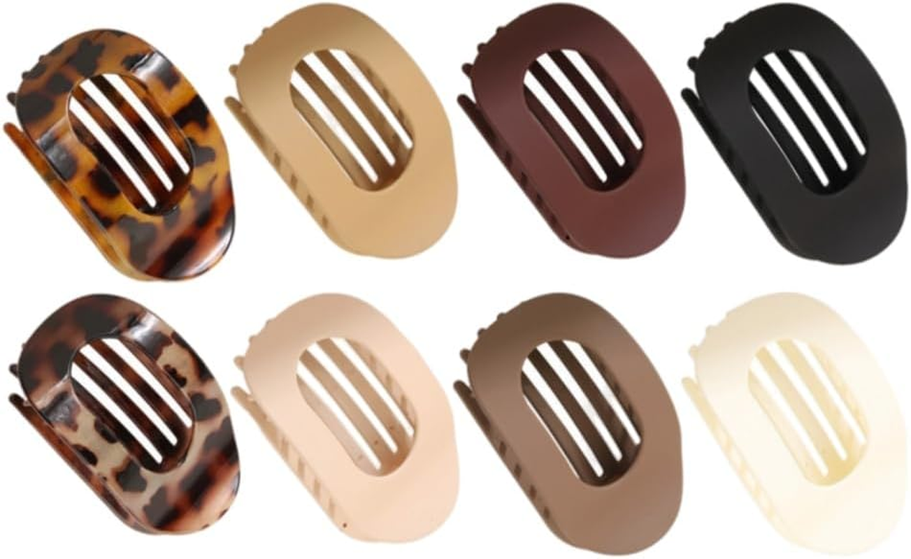 8 PCS Flat round Hair Claw Clips, Suitable for Girls, Durable French Hair Clips, Comfortable Bending Design, Anti-Slip Hair Clips, Suitable for Thin to Thick Hair, Daily Use - Multiple Colors image number 5