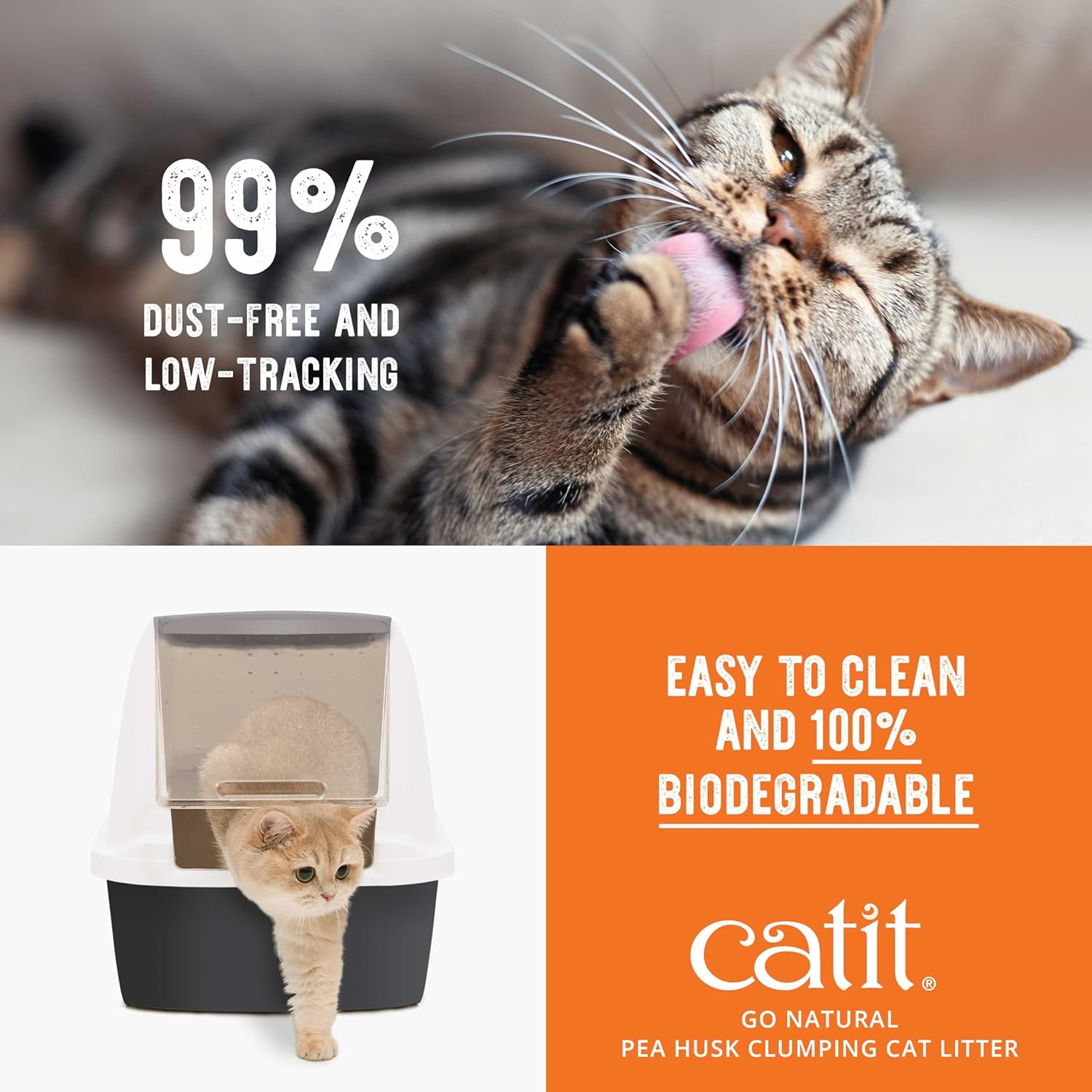 Catit Go Natural Pea Husk Clumping Cat Litter 14.8 Lb, Natural