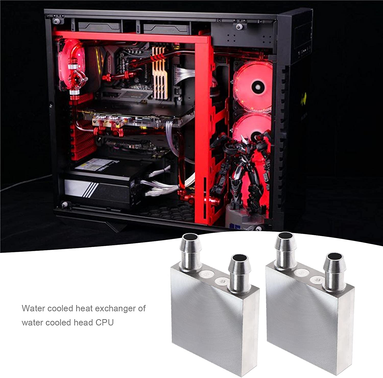 Emsea 2X Aluminum Water Cooling Block 40X40X12Mm for Water Cooler Heat Sink System