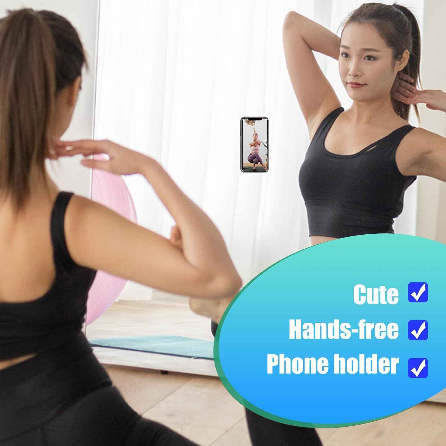 5Pcs Phone Suction Holder, Non-Slip Silicon Adhesive Phone Stand Sticky Phone Mount with 24 Suction Cups Hands-Free Phone Accessories Holder for Selfies and Videos(Light Pink) image number 6