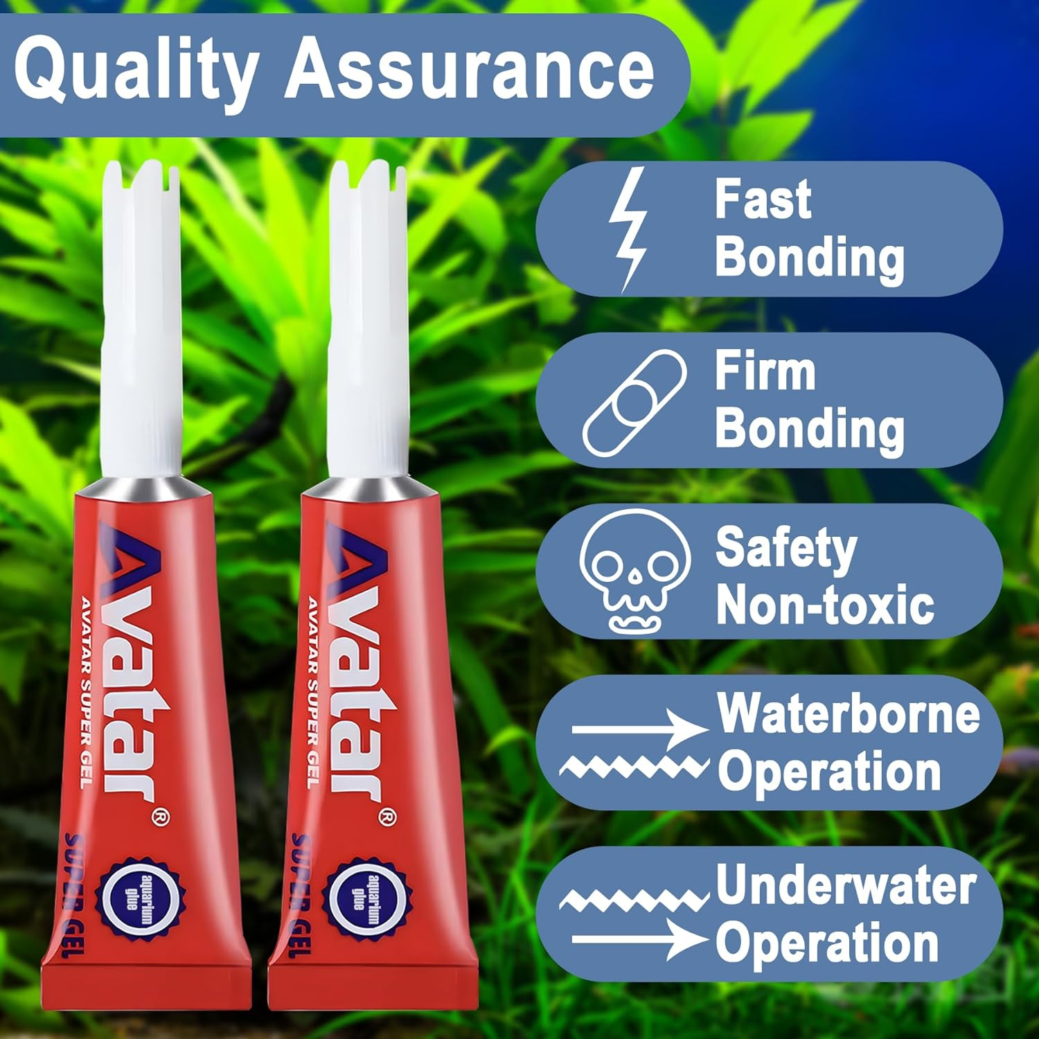 6Pcs Aquarium Glue, Aquarium Aquascape Aquatic Plants Coral Glue, Safety and Quick-Drying, Reef Glue Suitable for Aquatic Plants, Moss, Coral, Stones, Shells, Fresh Water and Salt Water All Can Be Us image number 1