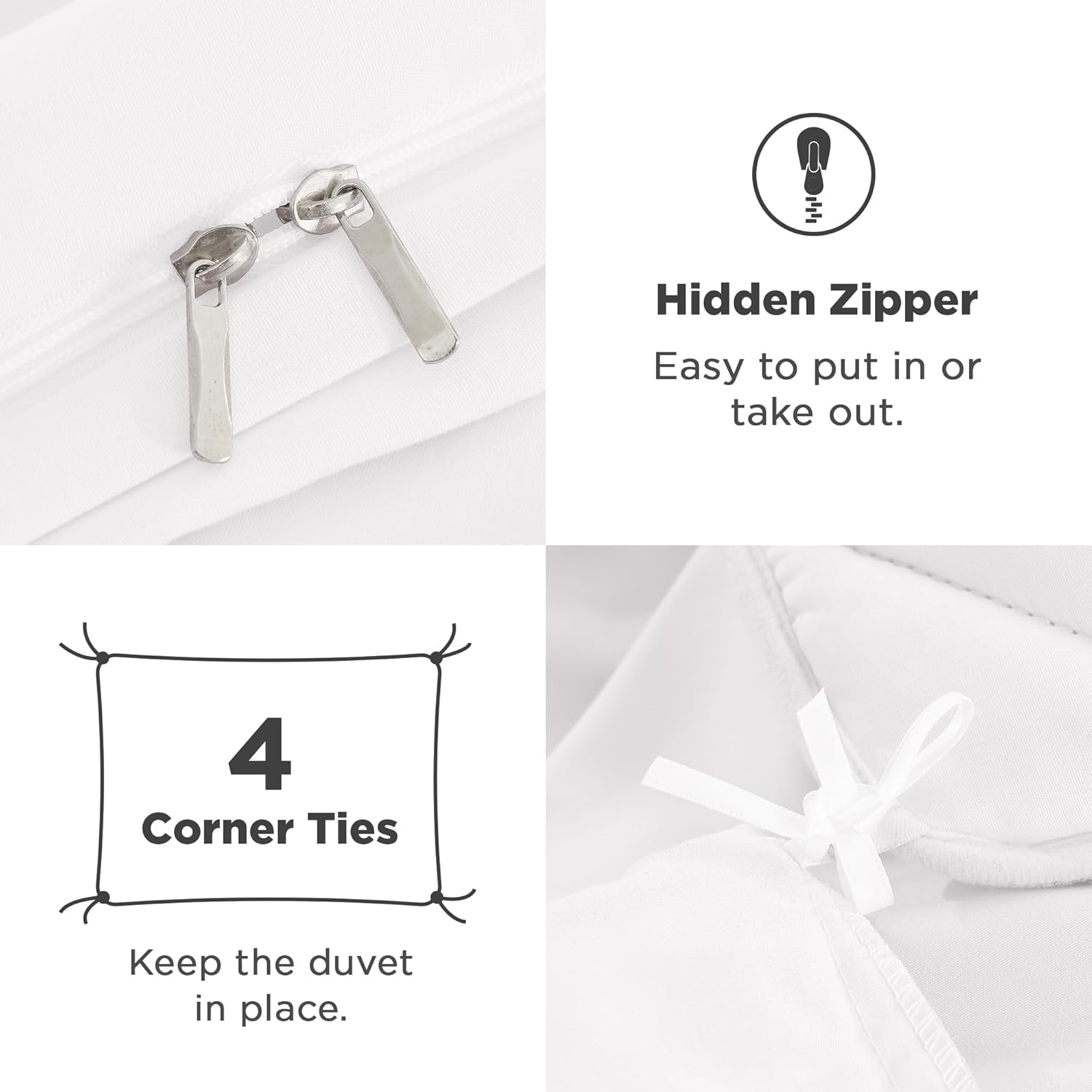 Andency White Ruffle Duvet Cover Full(79X90Inch), 3 Pieces Farmhouse Shabby Chic Ruffled Duvet Cover, Soft Microfiber Duvet Cover Set with Zipper Closure, Corner Ties image number 7