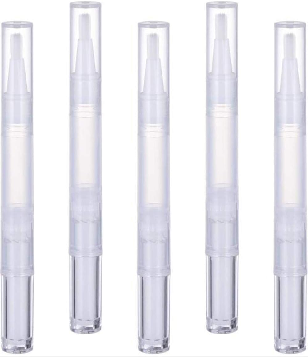 5Pcs 3Ml Transparent Twist Pens Nail Twist Pens Empty Transparent Nail Oil Pen with Brush Empty Cuticle Oil Pen Cosmetic Container Pen for Lip Gloss Teeth Whitening Liquid image number 5