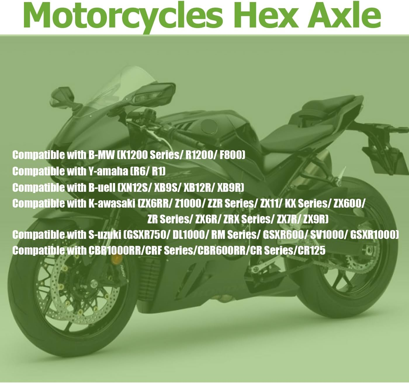 Bestgle Motorcycle Axle Tool, 4 in 1 Motorcycle Hex Axle Removing Kit 3/8" Wheel Hub Hex Axle Spindle Socket Driver Removal Tool Universal Hex Allen Spindle Socket Adapter Set, 17/19/22/24Mm image number 3