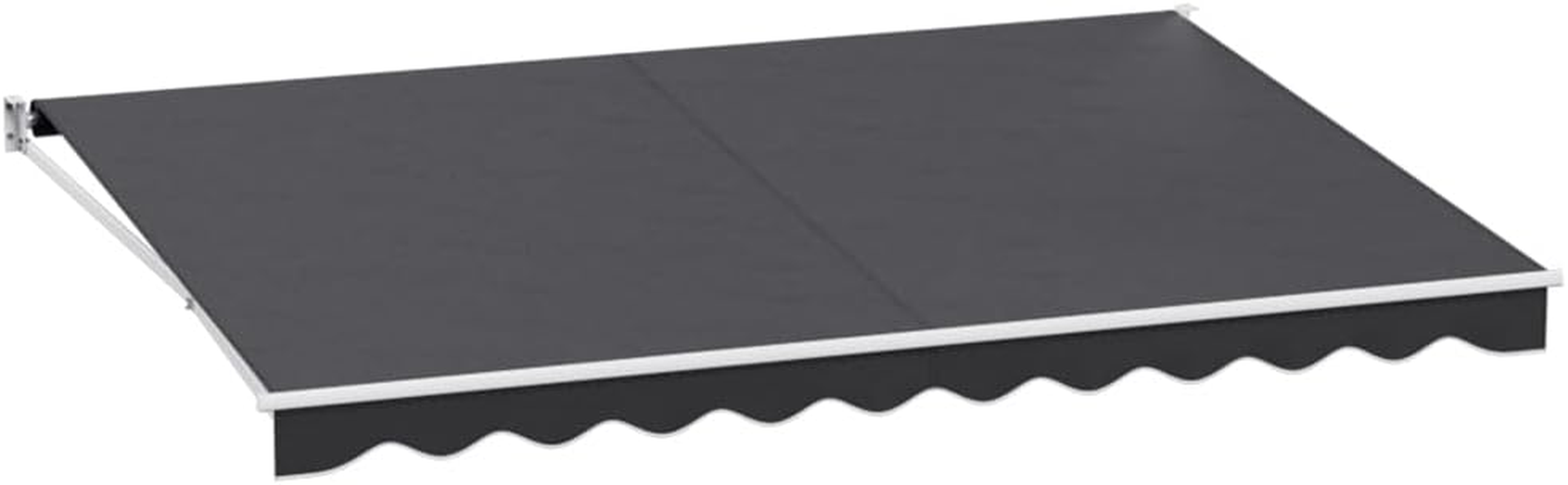 Instahut Folding Arm Awning, 4.5M X 3M Pearl Grey Retractable Blinds Outdoor Patio Terrace Garden Window Sunshade Canopy Manual Hand Crank Adjustable Angles Aluminium Frame Waterproof Grey