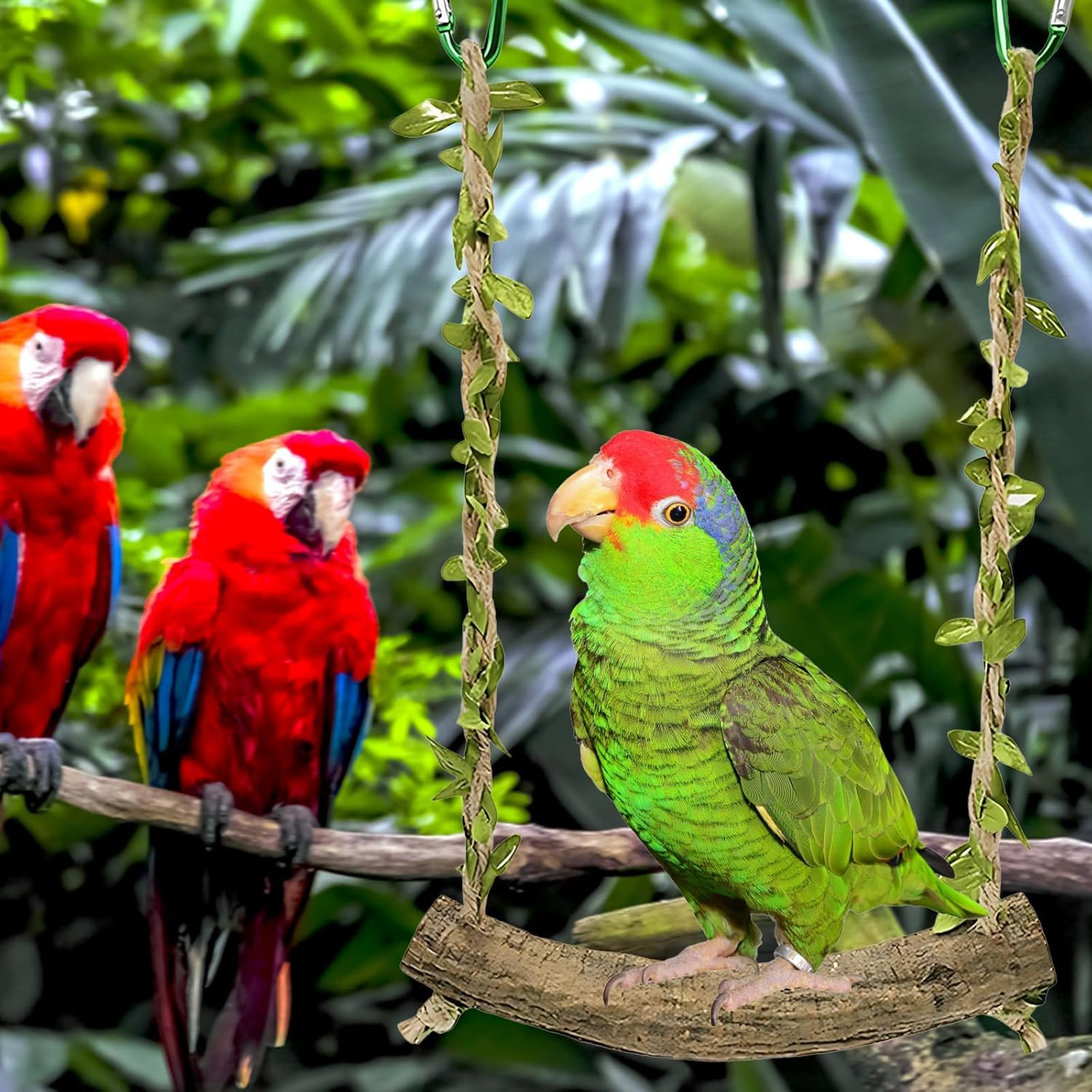 Budgie Toy, Bird Toy for Cages, Perch for Budgies and Small Birds, Bird Cage Accessories to Enrich the Environment image number 1