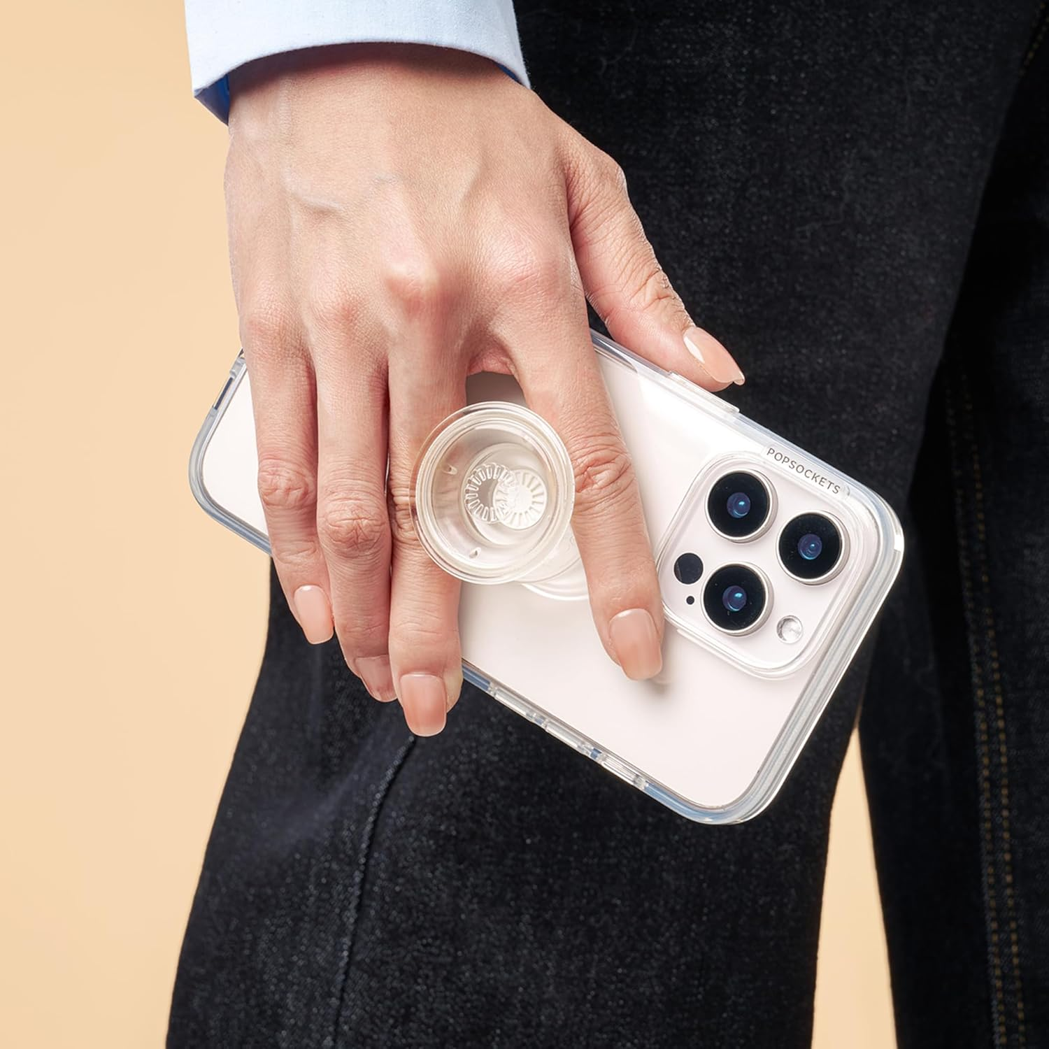 POPSOCKETS Pop Grip Holder for Phone & Tablet (Genuine) - Clear - Electric Sunrise image number 2