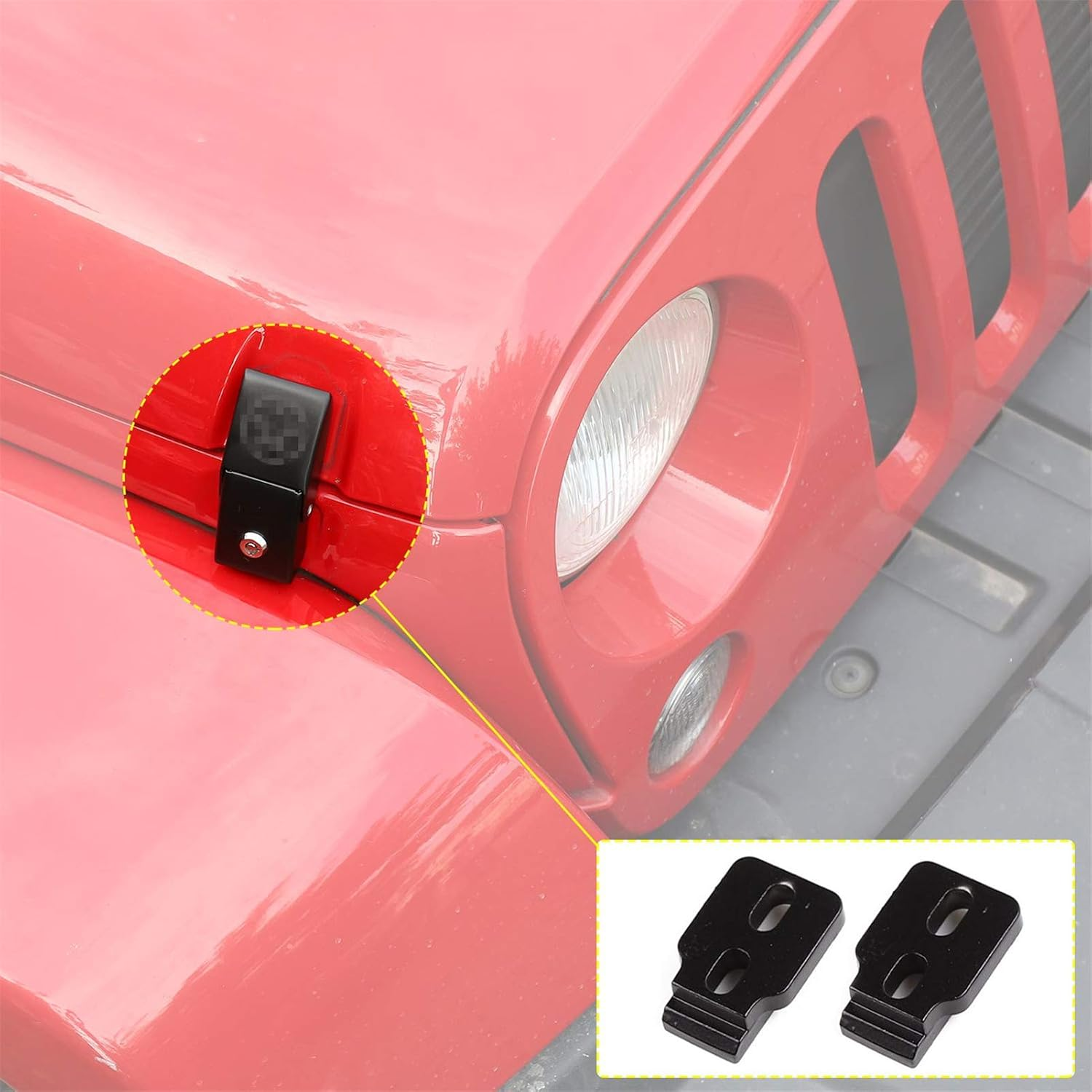 Jecar Hood Latches Locking Hood Catch Kit Aluminum Alloy Hood Locks for 2007-2018 Jeep Wrangler JK JKU, 2018-2020 JL JLU & 2020 Jeep Gladiator JT, Skull Style image number 1