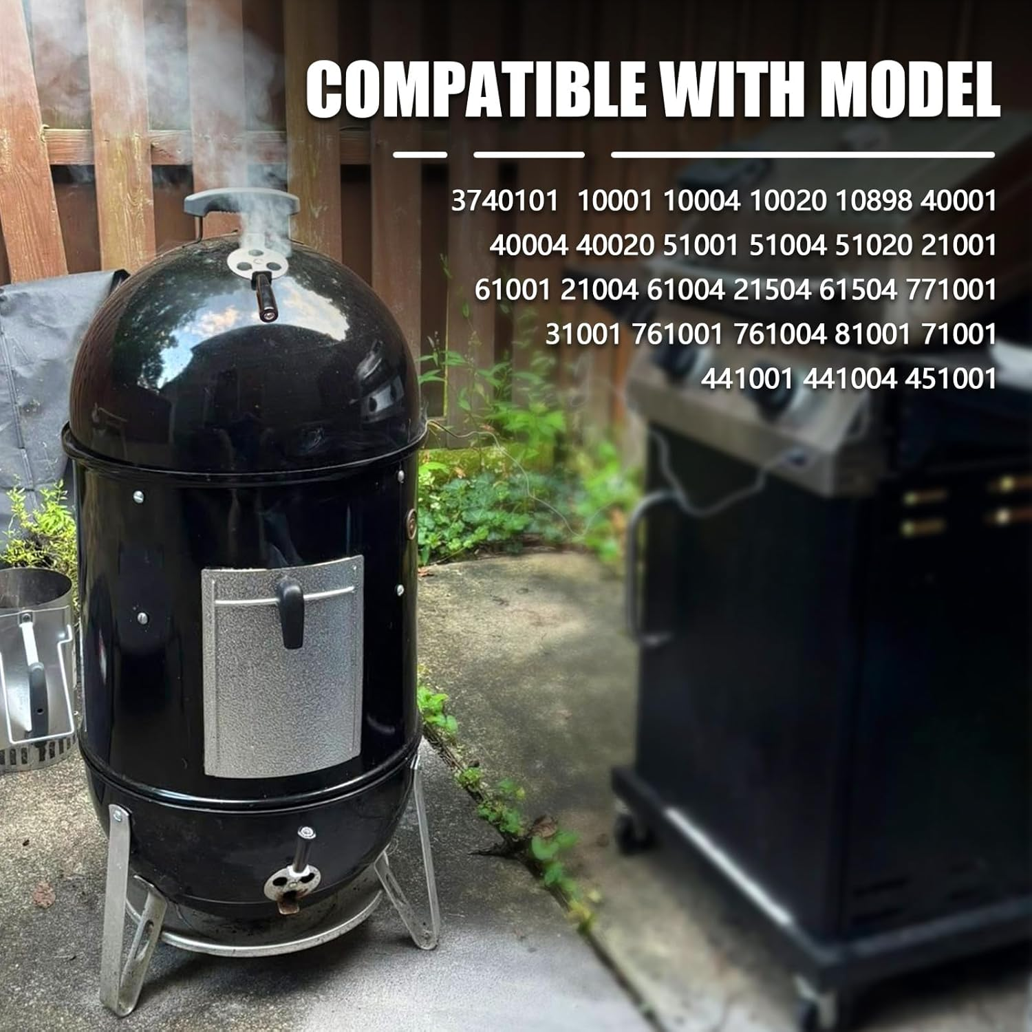 Cool Touch Damper Handle Compatible for Weber Smokey Mountain WSM Kettle Grill,Knob BBQ Smoker Damper Thumb Handle with M8 Male Threaded Stem,Including Step Drill Bit for DIY Installation Convenience image number 6