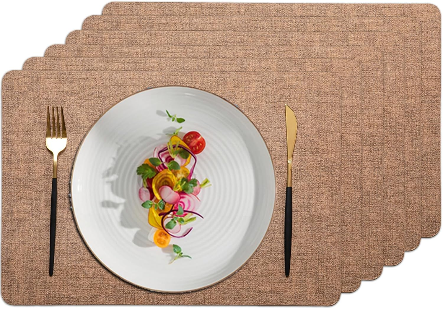 Placemats for Dining Table Set of 6 | Heat Resistant, Waterproof & Washable | Non-Slip, Stain Resistant & Easy to Clean | Table Mats for Indoor&Outdoor, Restaurants and Kitchens - 43X30Cm, Dark Green