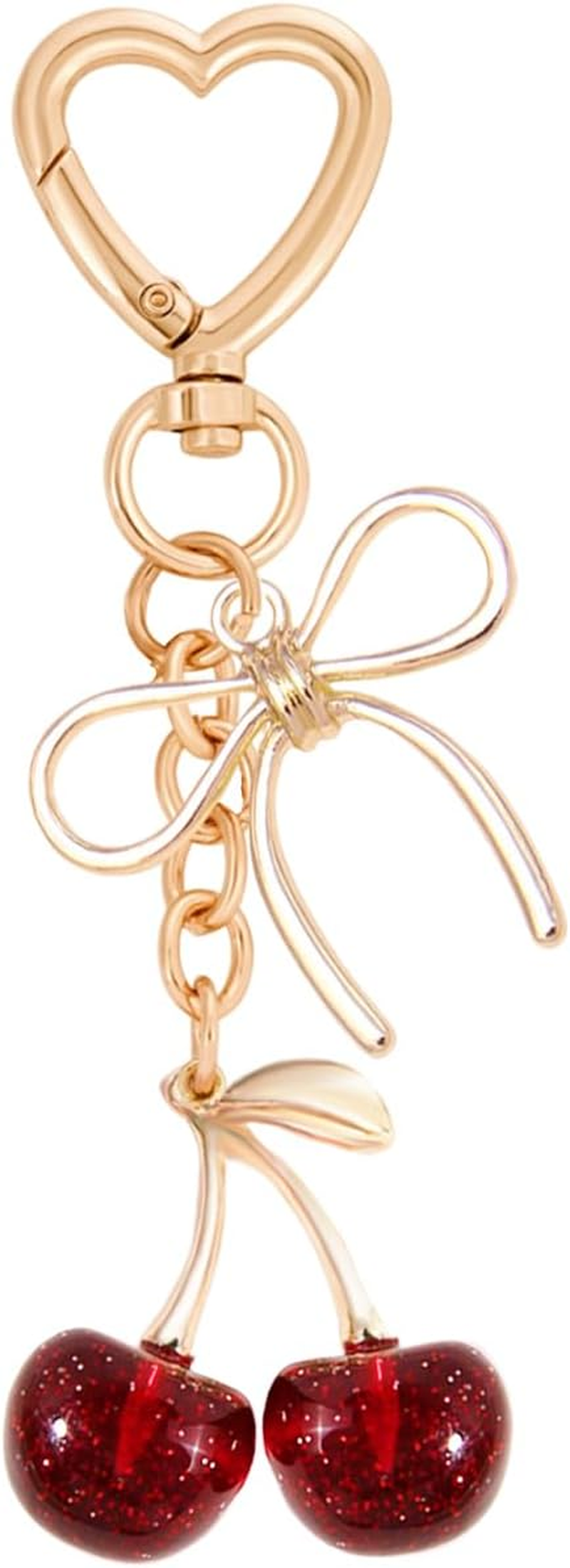 Cherry Keychain Cute Cherry Bag Charm Bow Keychain for Women Bag Keys Backpack Decor