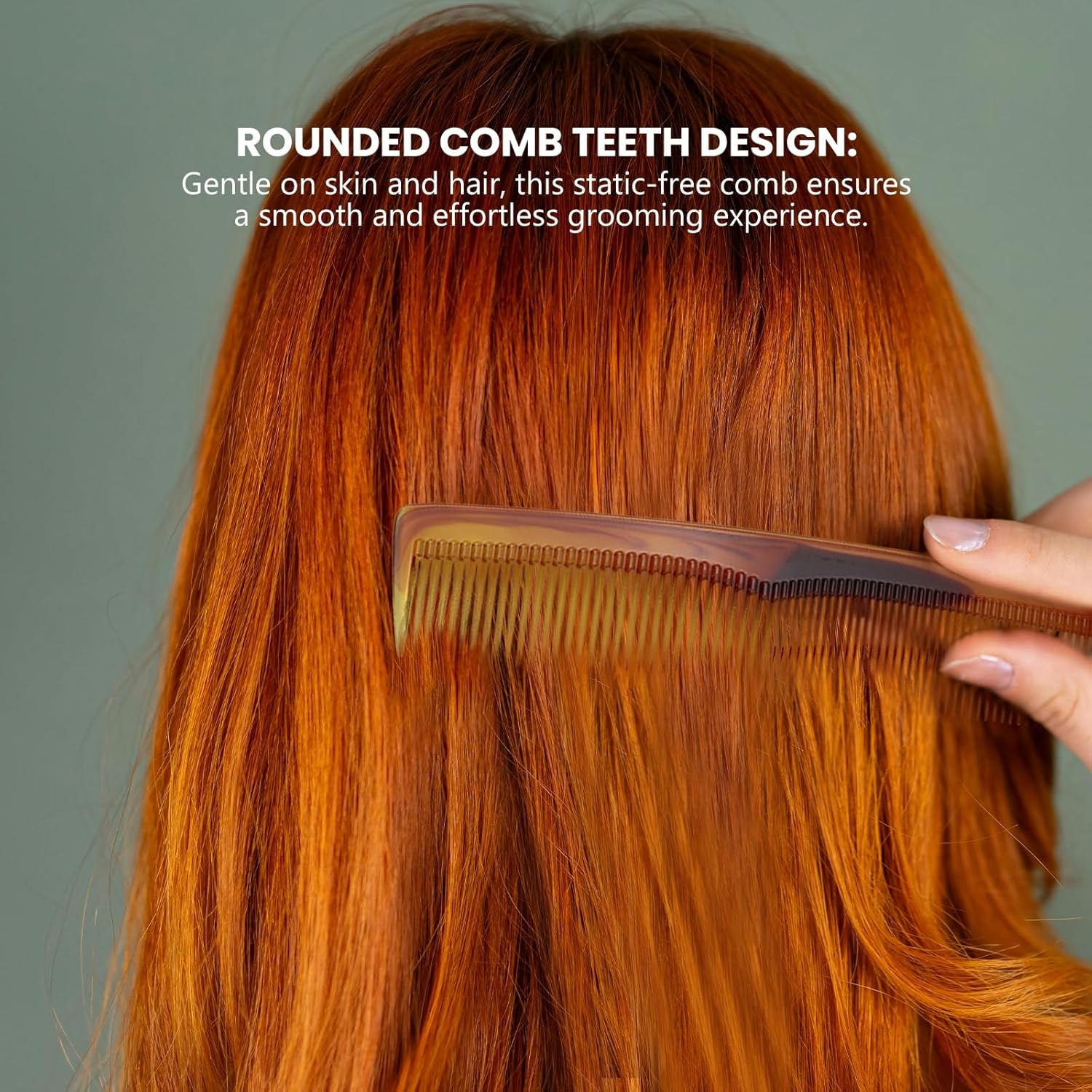 Agwenkui Tortoise Shell Comb, Mens Pocket Sized Hair Comb to Detangle and Style Long or Short - Hair Comb Beard Comb Mens Comb with Two Teeth Widths for Styling and Scalp Stimulation (1) image number 4