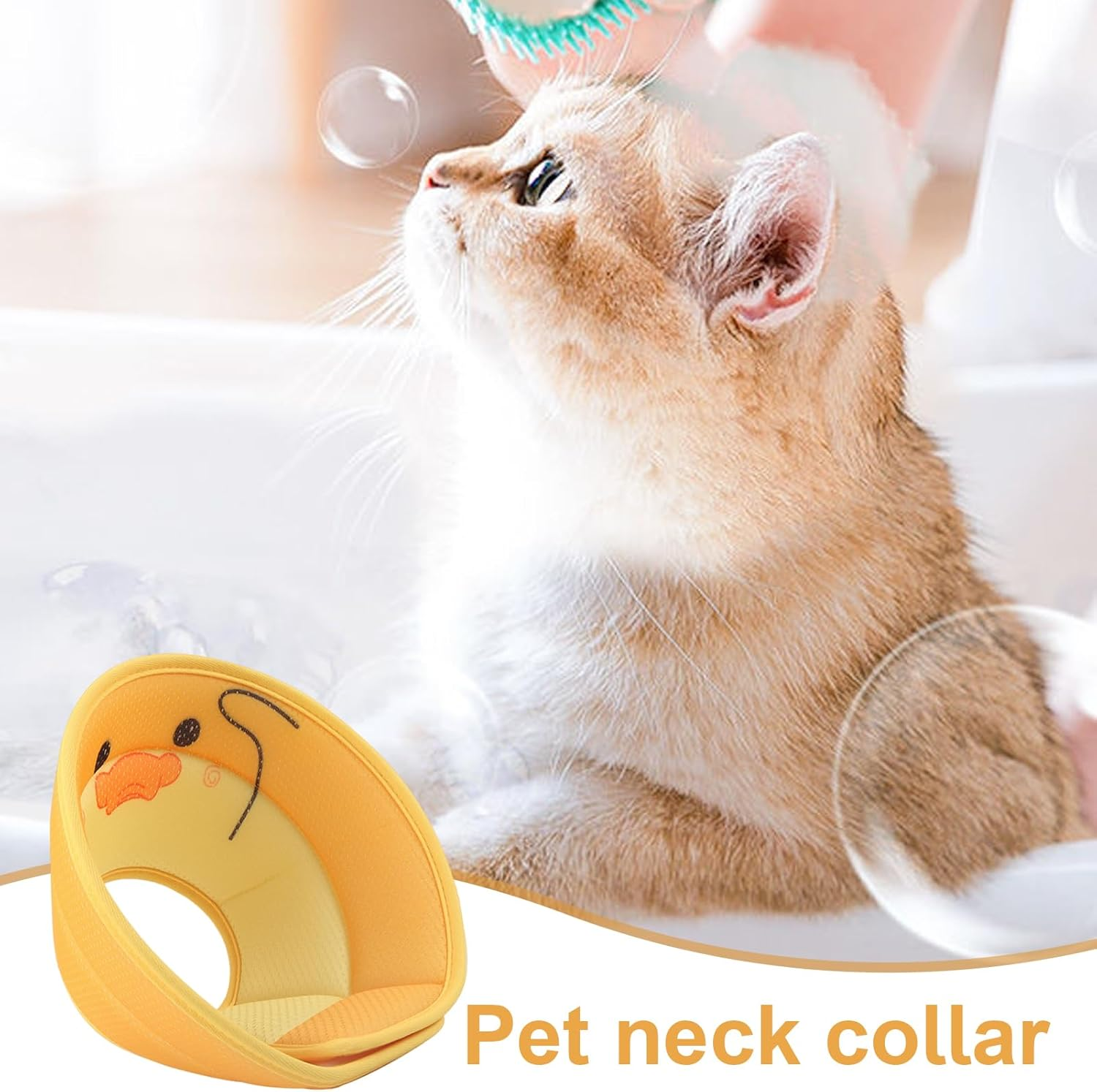 Cat Recovery Collar,Cute Animal Pattern Soft Cat Neck Cone | Dog Donut Collar for Cats and Dogs, Kitten Cone, Cat Donut, Protect Wounds image number 2