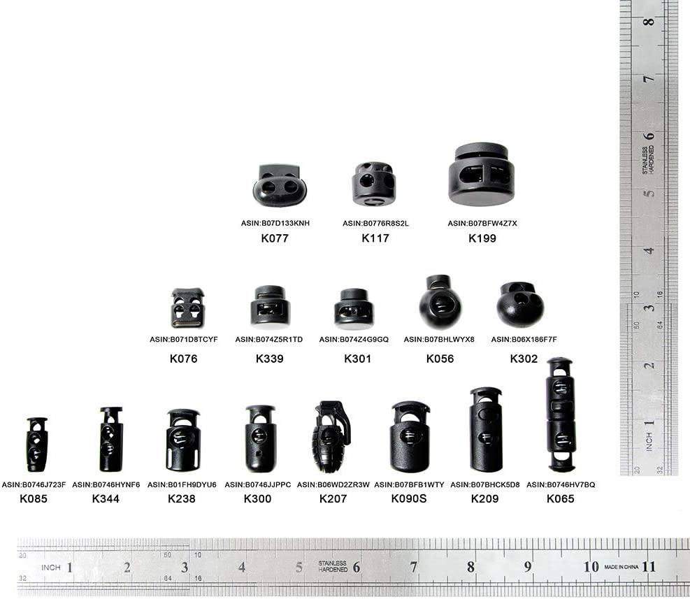 Plastic Cord Locks End Spring Stop Toggle Stoppers Multi-Colour (10PCS Black) image number 2