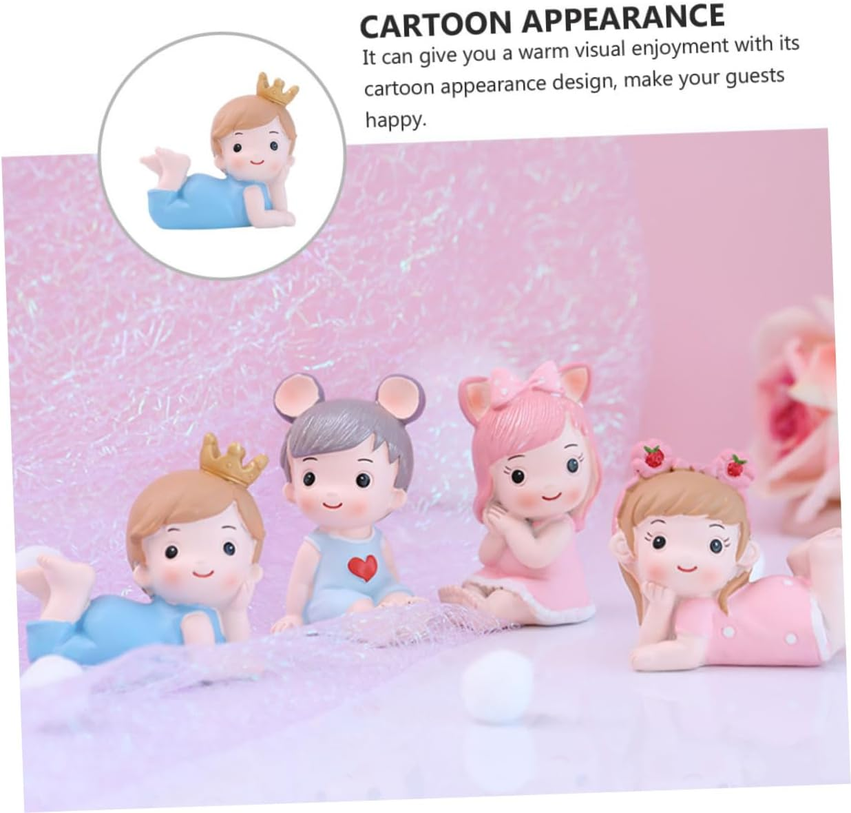 GRIRIW 1Pc Cake Decoration Baby Boy 1St Birthday Decoration Party Supply Birthday Dessert Topper Desk Topper Prince Figurines Birthday Cake Ornament Table Desktop Resin Lovers image number 6