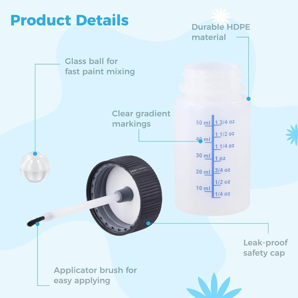 60PCS 56.7G Touch up Paint Containers - Empty Paint Touch up Bottles with Brush, Mixing Ball for Fixing Car Scratches image number 1